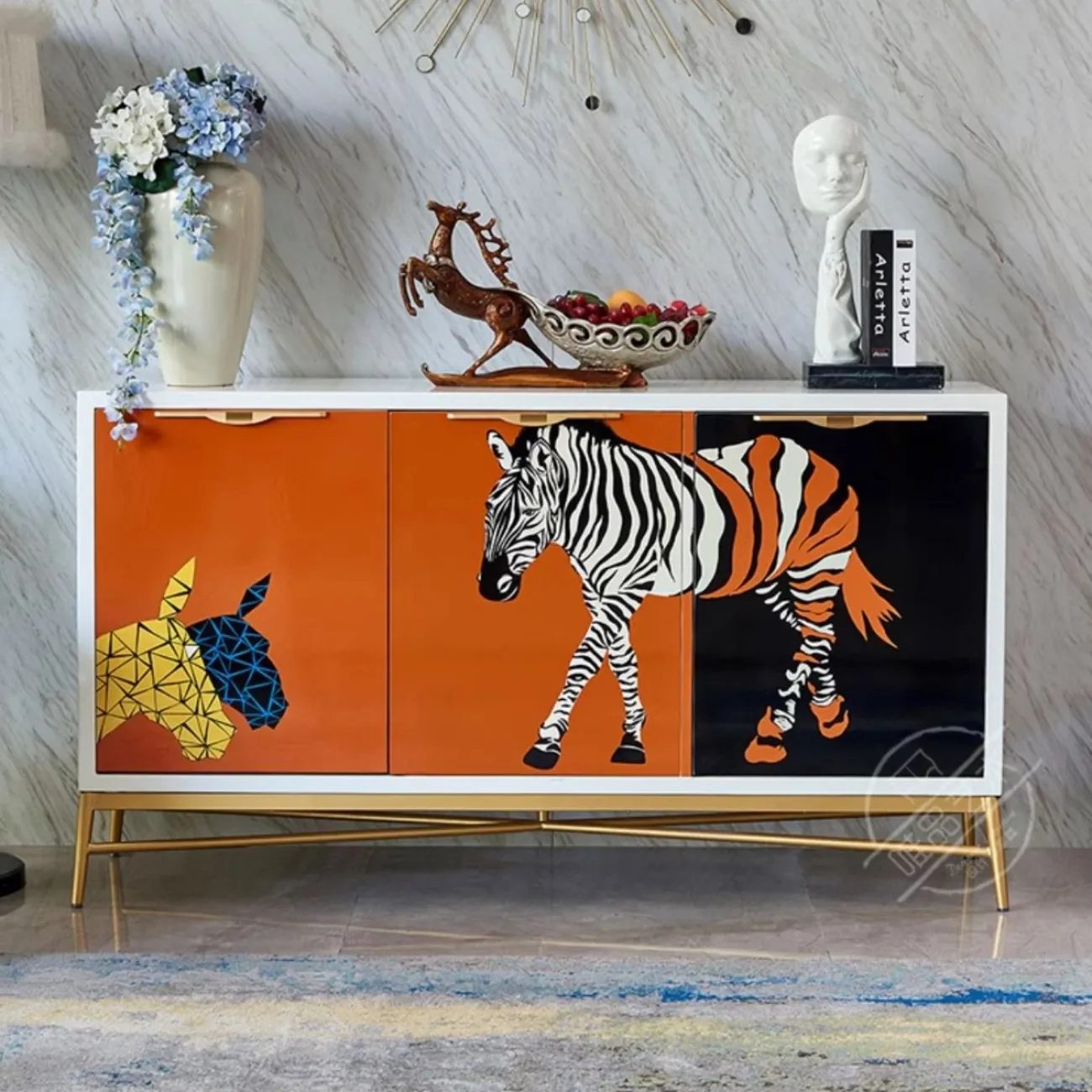 Расписной обувной шкаф в скандинавском стиле Creative Life 35998-29