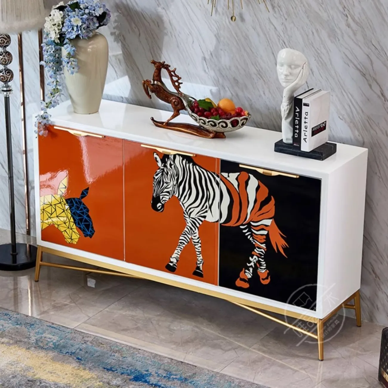 Расписной обувной шкаф в скандинавском стиле Creative Life 35998-29