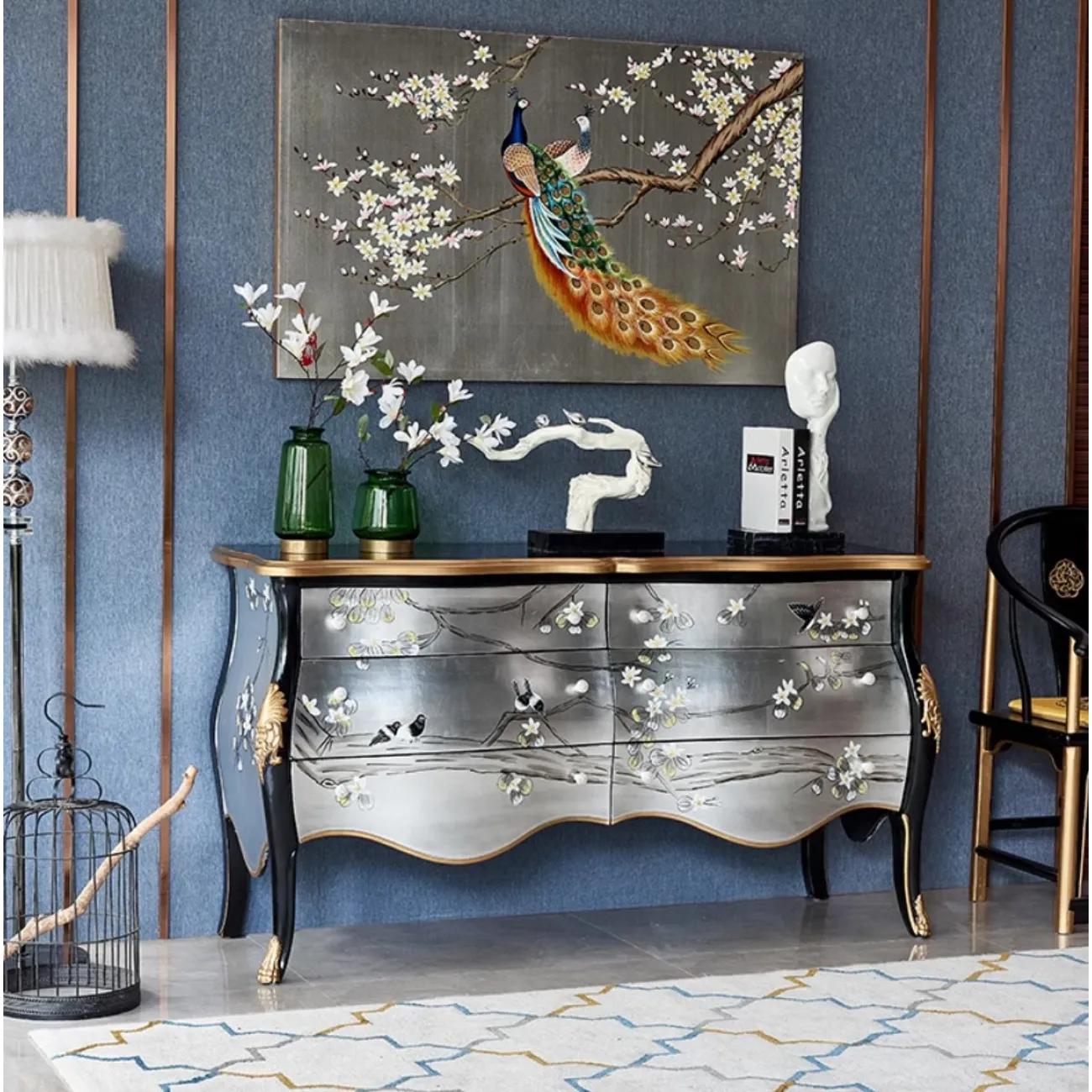 Расписной комод из массива дерева в европейском стиле Creative Life 36000-29