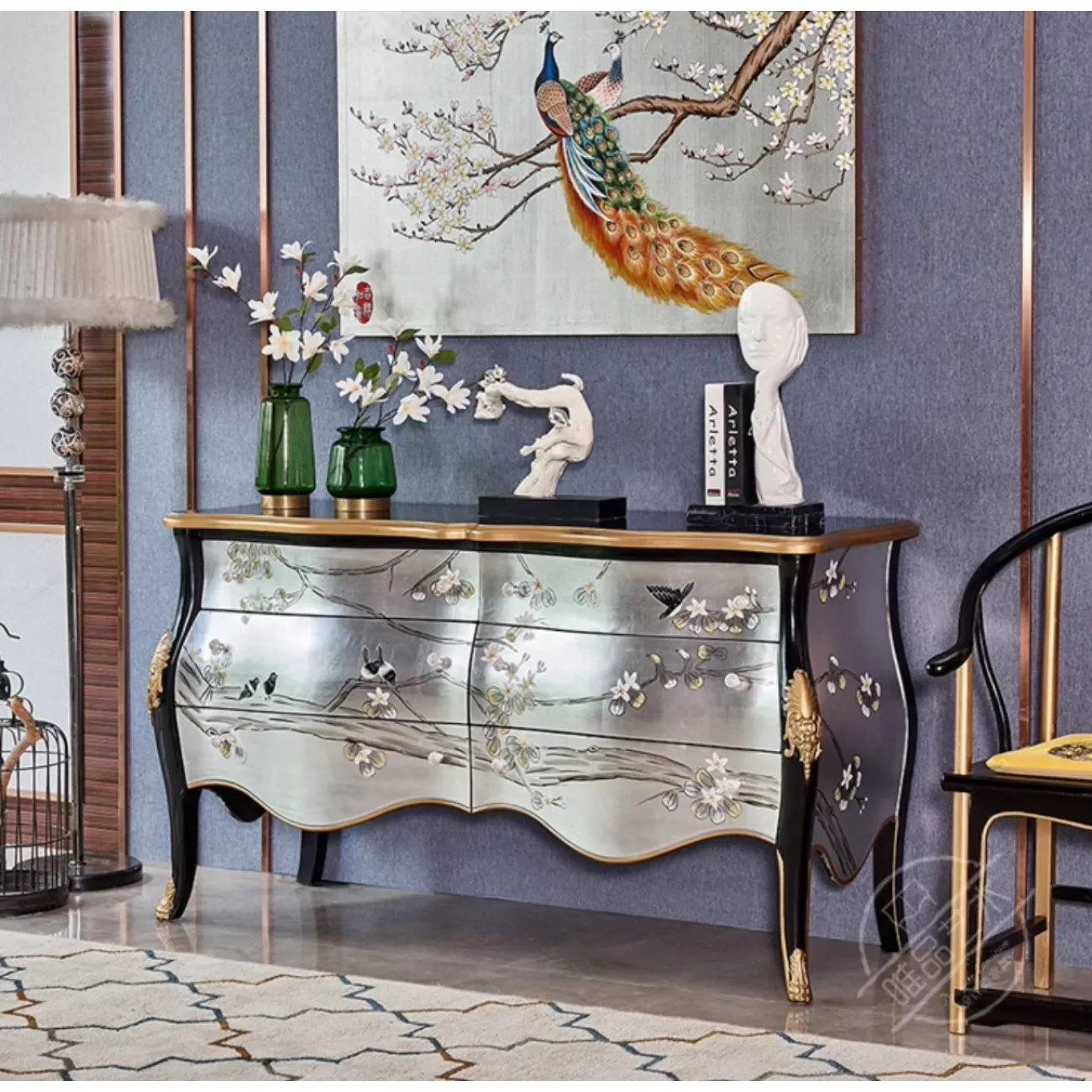 Расписной комод из массива дерева в европейском стиле Creative Life 36000-29