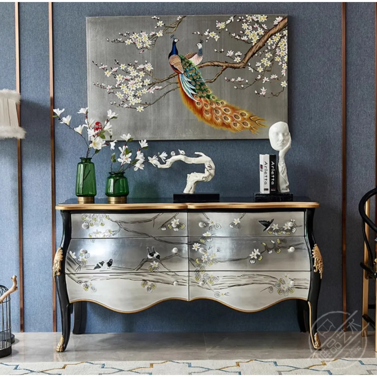 Расписной комод из массива дерева в европейском стиле Creative Life 36000-29