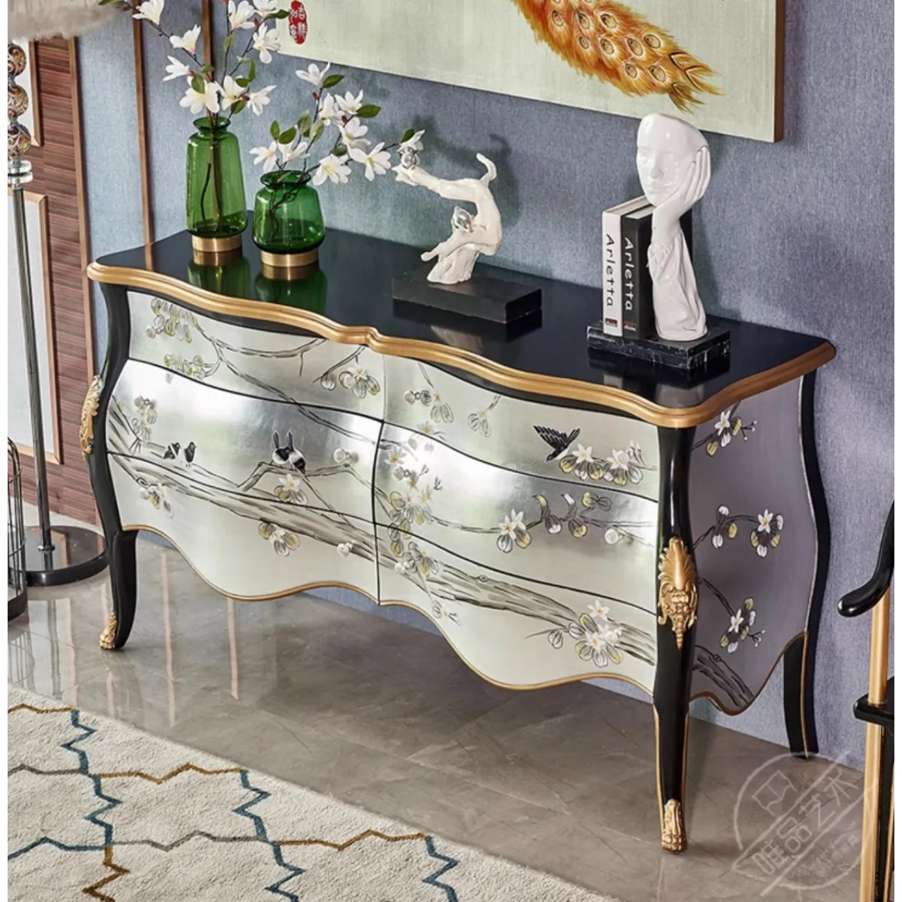 Расписной комод из массива дерева в европейском стиле Creative Life 36000-29