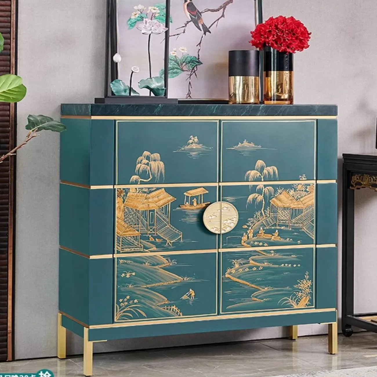 Роскошный расписной комод из массива дерева Creative Life 36006-29 Роскошный расписной комод из массива дерева Creative Life 36006-29