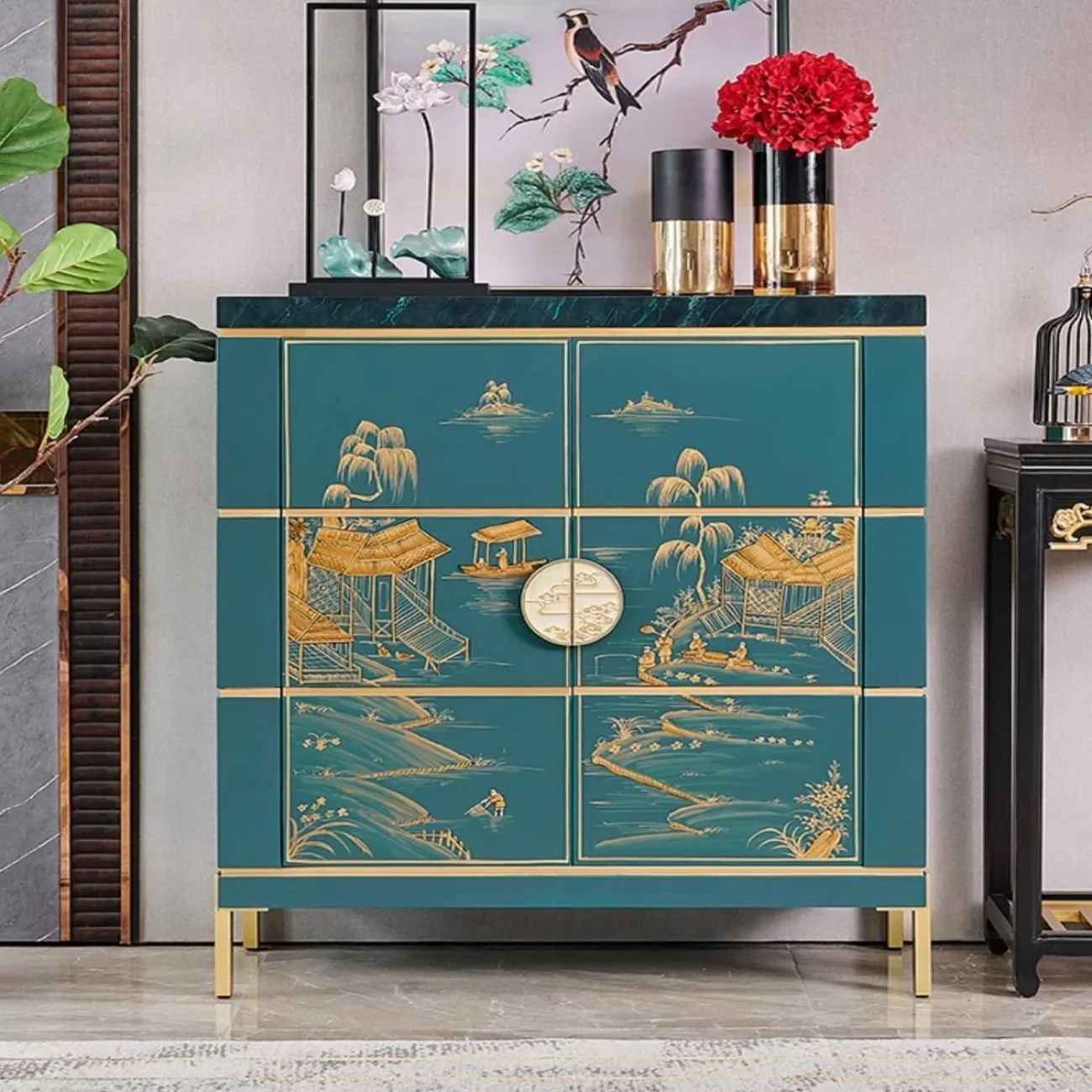 Роскошный расписной комод из массива дерева Creative Life 36006-29 Роскошный расписной комод из массива дерева Creative Life 36006-29