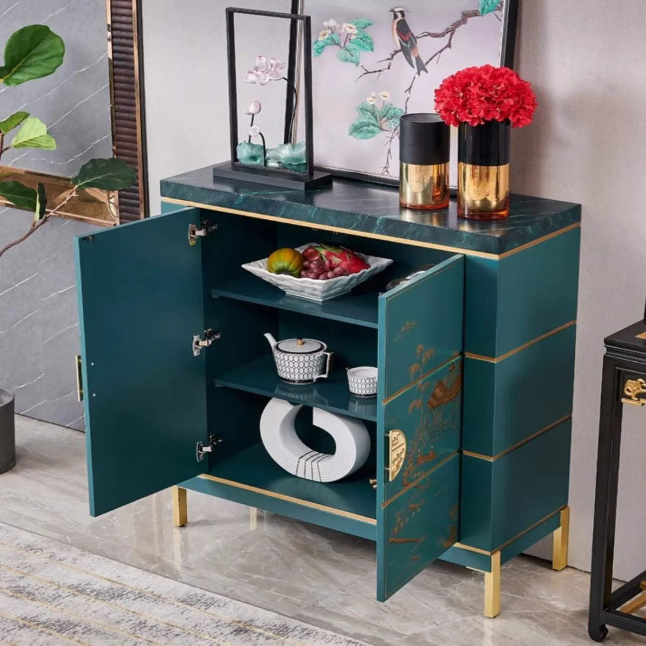 Роскошный расписной комод из массива дерева Creative Life 36006-29 Роскошный расписной комод из массива дерева Creative Life 36006-29