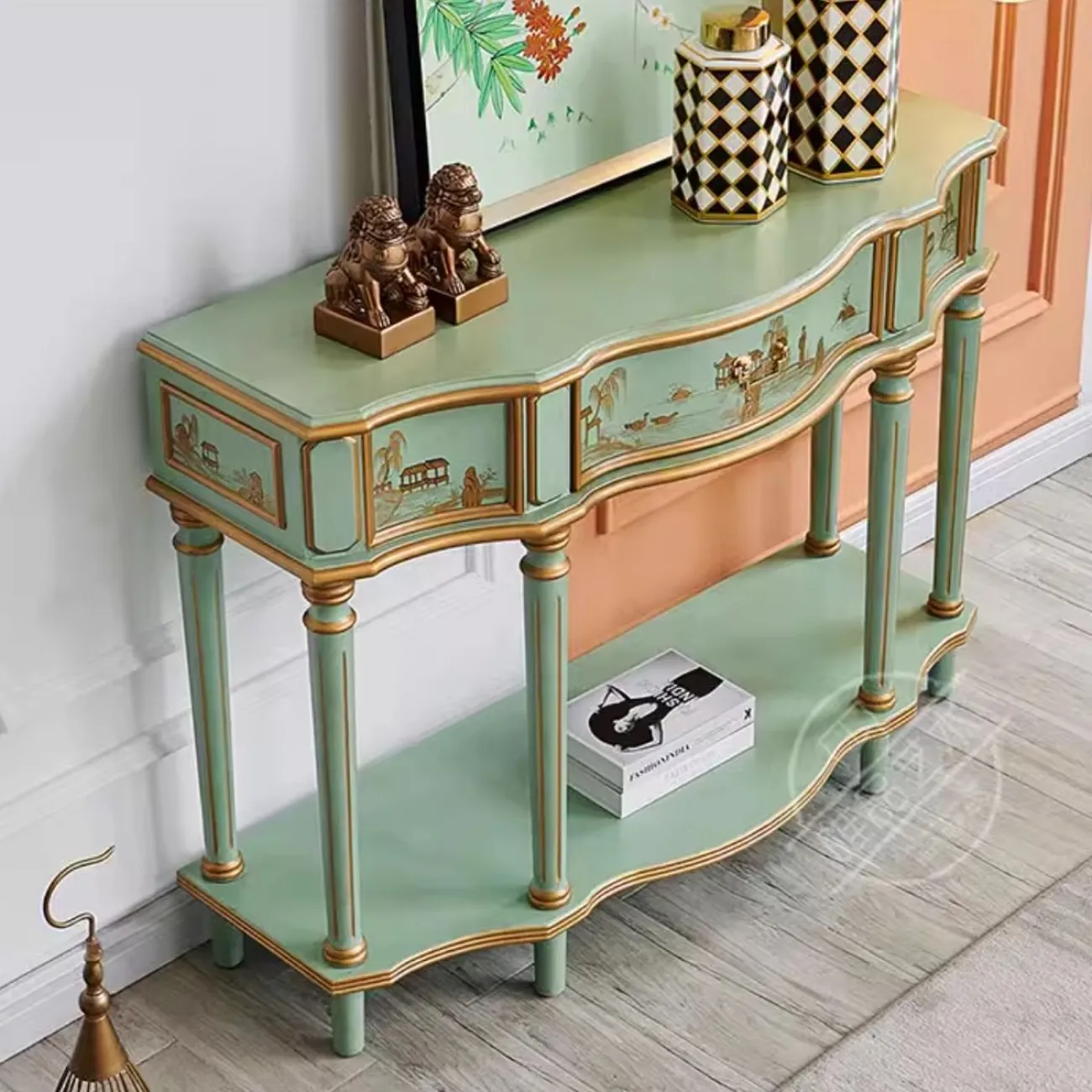 Расписной консольный столик из массива дерева Creative Life 36009-29