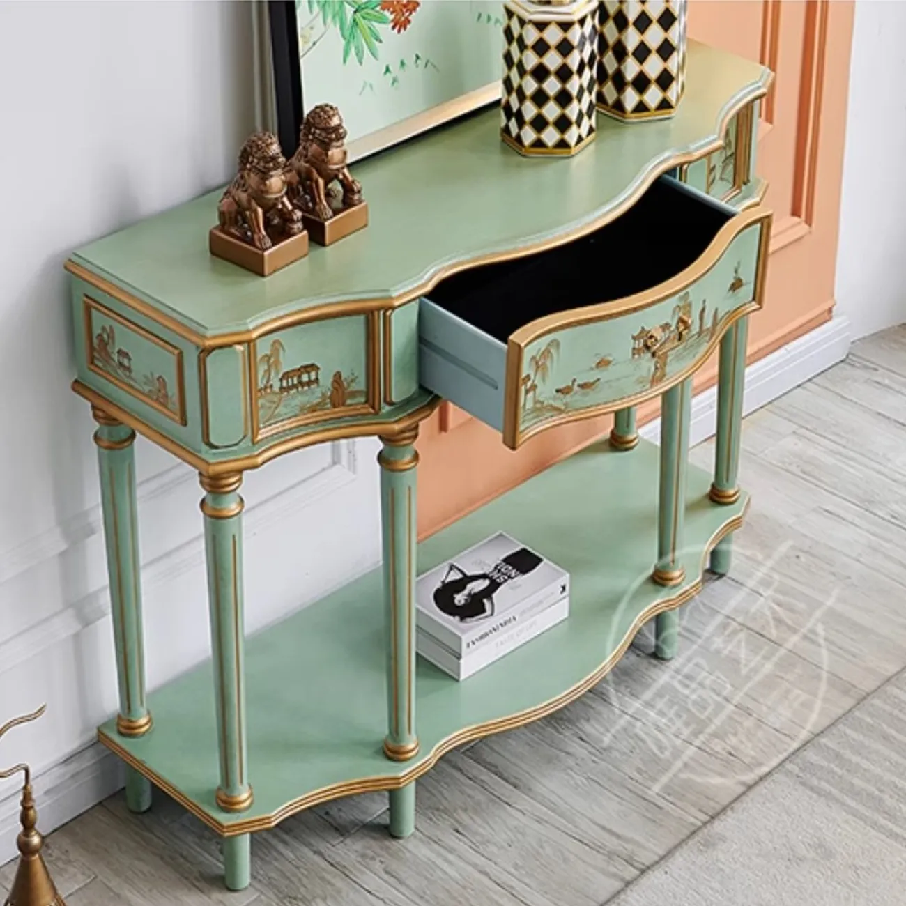 Расписной консольный столик из массива дерева Creative Life 36009-29