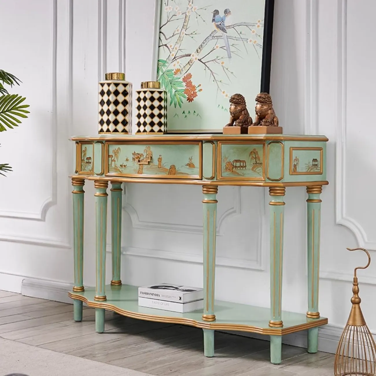 Расписной консольный столик из массива дерева Creative Life 36009-29