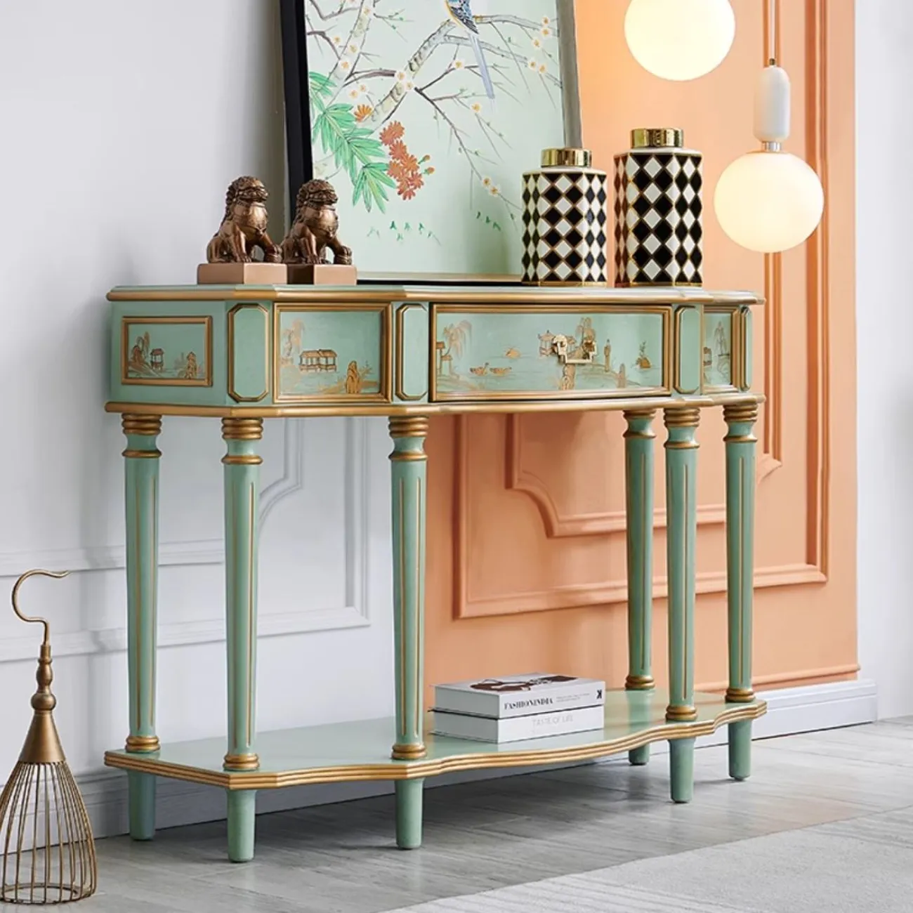 Расписной консольный столик из массива дерева Creative Life 36009-29