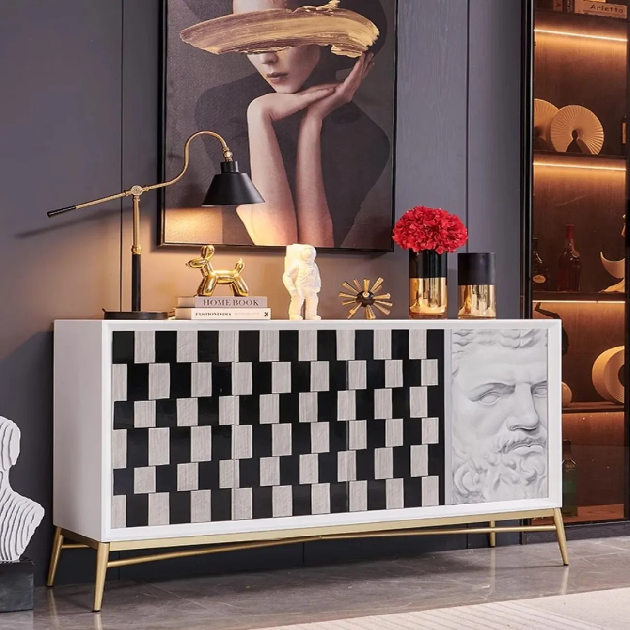 Расписной шкаф-сервант из массива дерева Creative Life 36011-29 Расписной шкаф-сервант из массива дерева Creative Life 36011-29