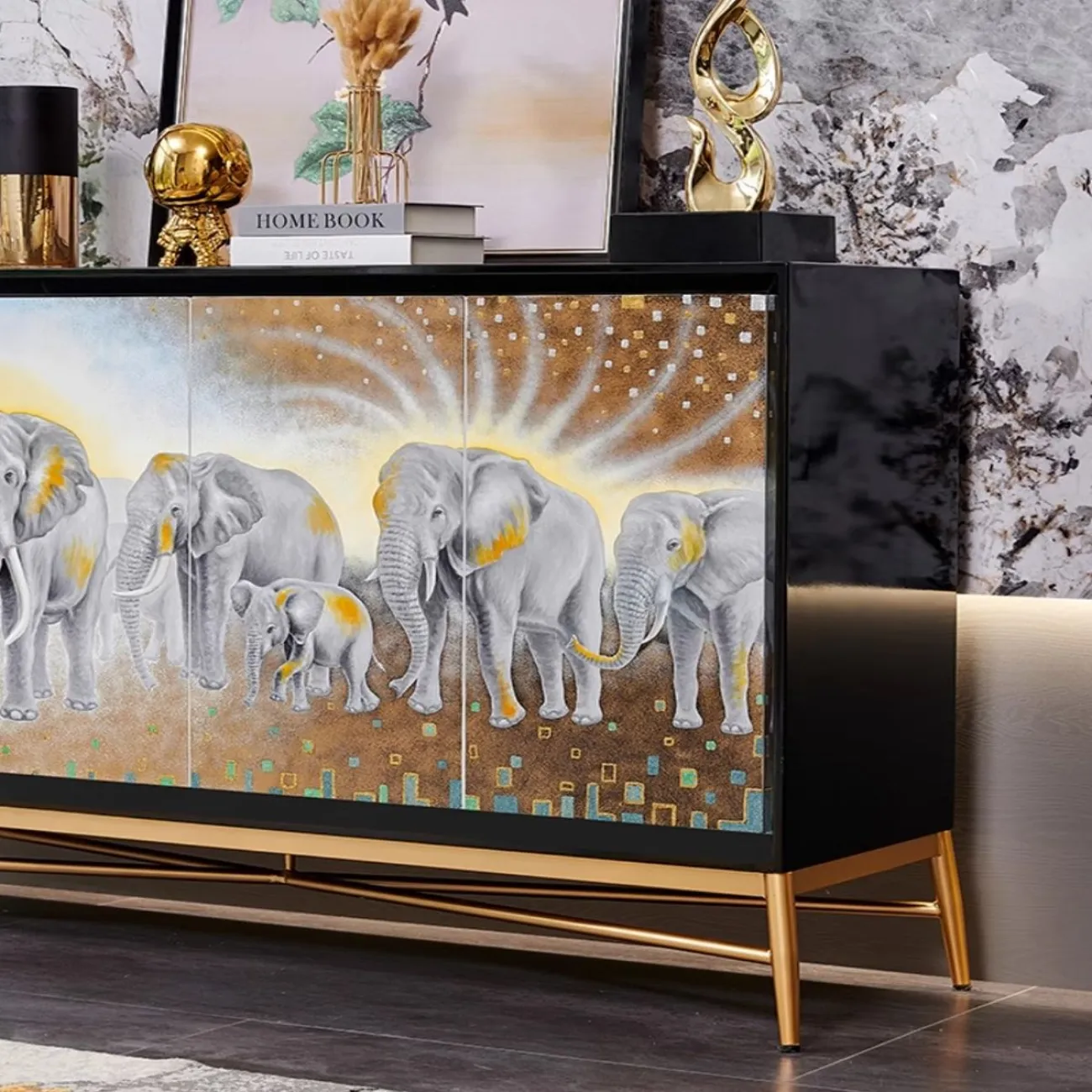 Дизайнерский расписной шкаф-сервант Creative Life 36012-29