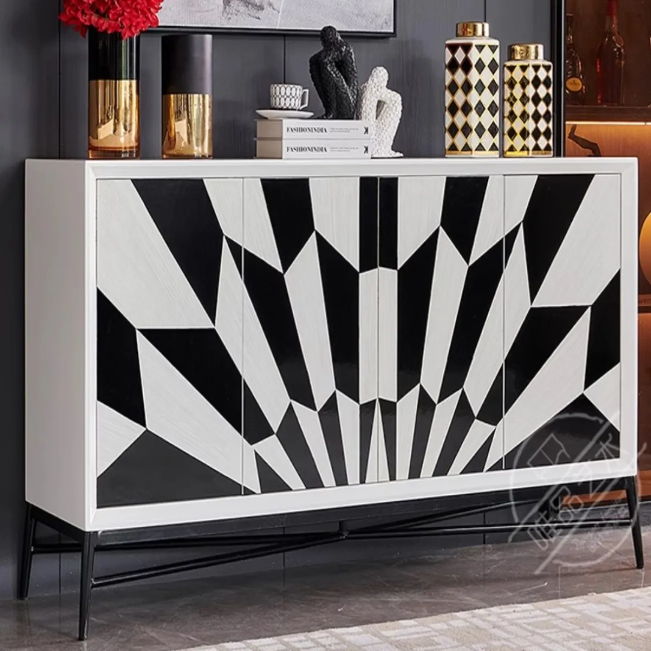 Дизайнерский расписной шкаф-сервант Creative Life 36012-29