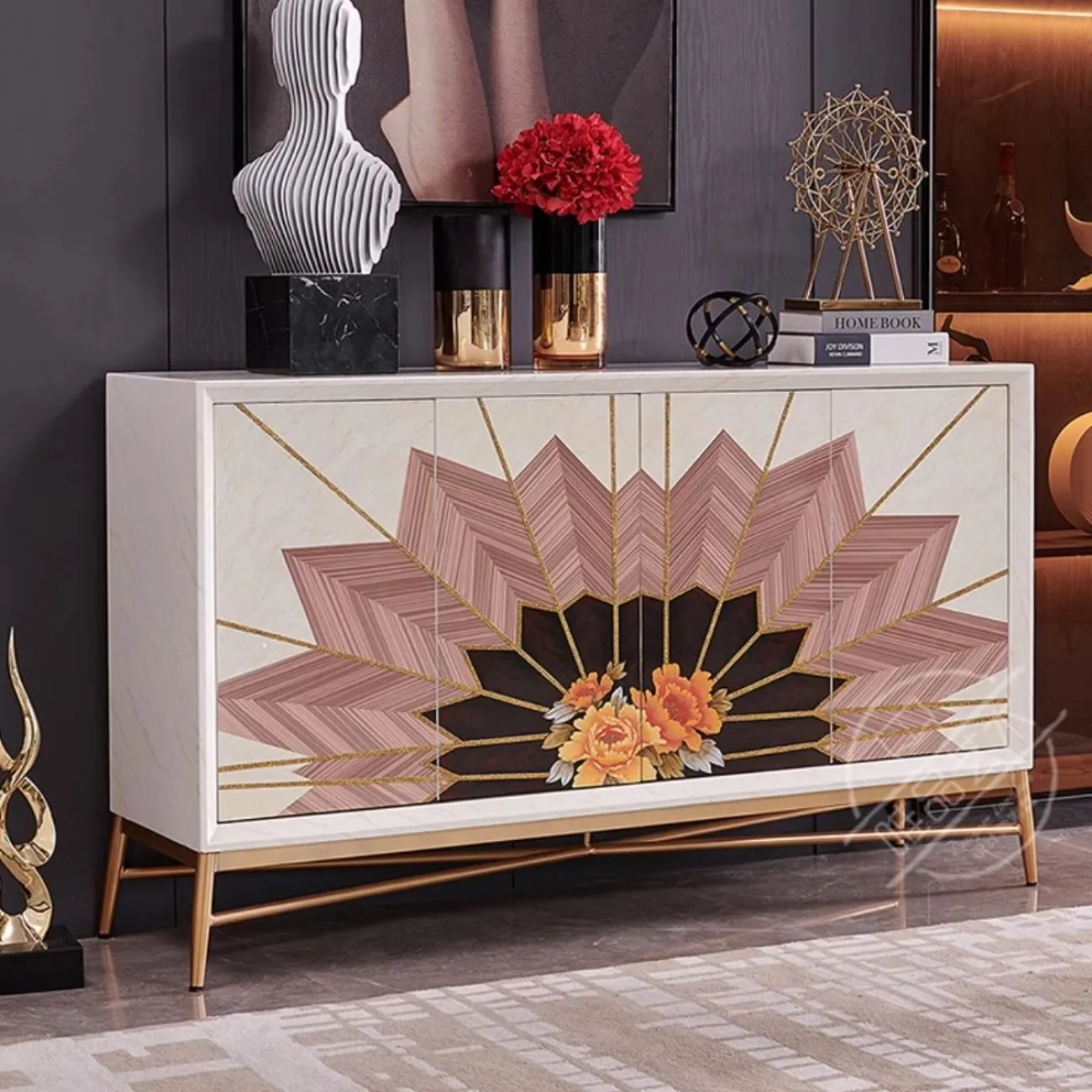 Дизайнерский расписной шкаф-сервант Creative Life 36012-29