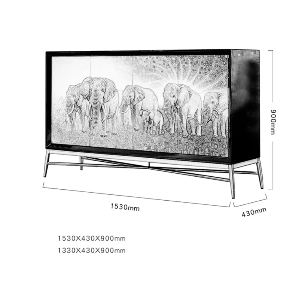 Дизайнерский расписной шкаф-сервант Creative Life 36012-29