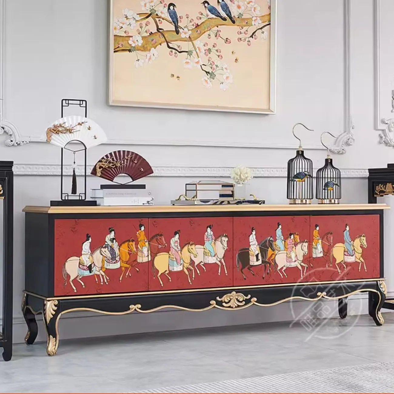 Расписной ТВ-шкаф из массива дерева Creative Life 36015-29