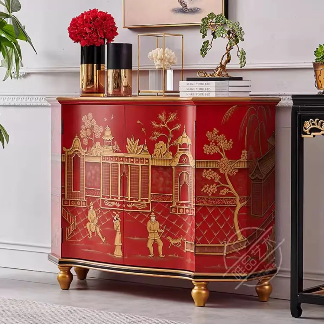 Расписной шкаф-сервант из массива дерева Creative Life 36016-29 Расписной шкаф-сервант из массива дерева Creative Life 36016-29