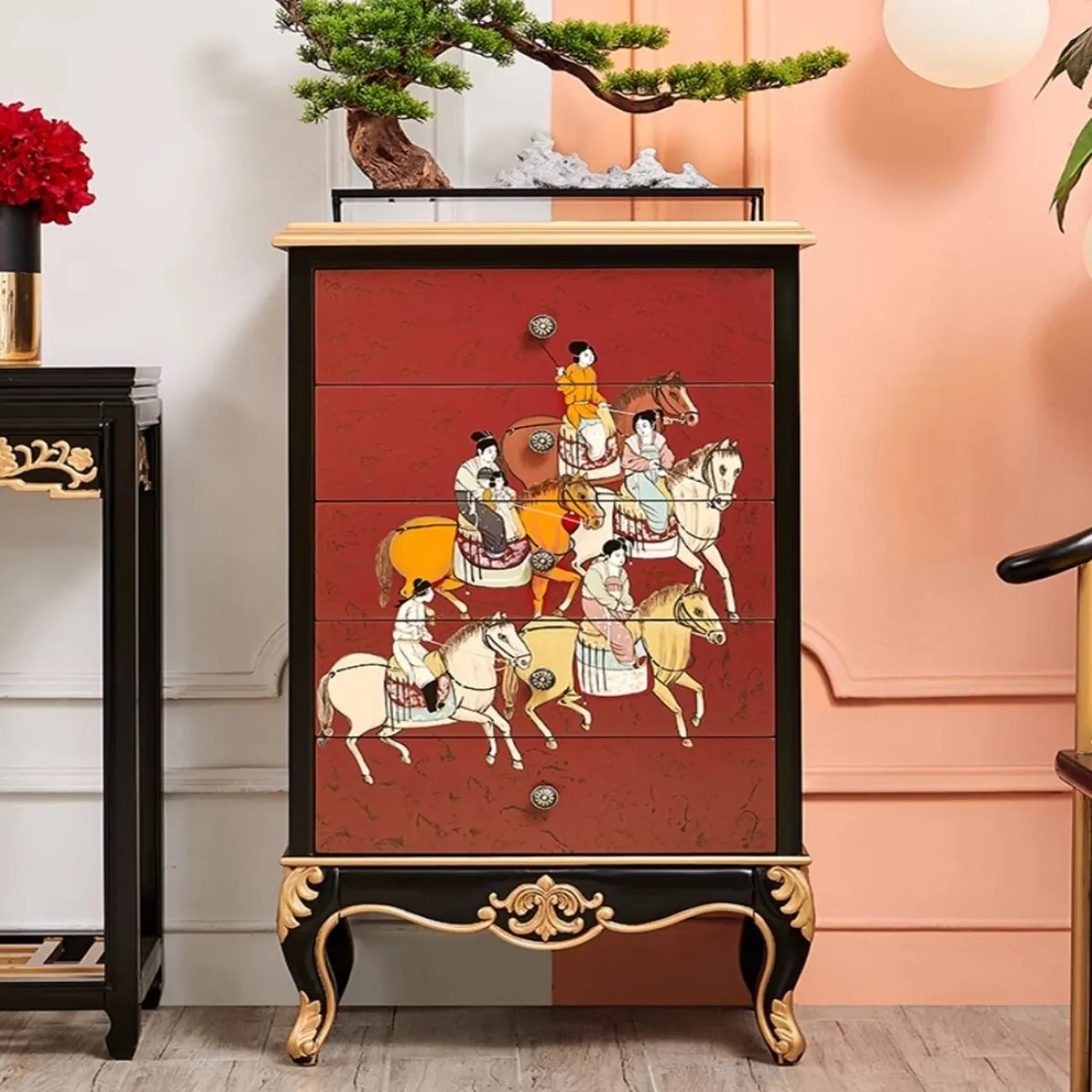 Расписной комод из массив дерева Creative Life 36017-29 Расписной комод из массив дерева Creative Life 36017-29