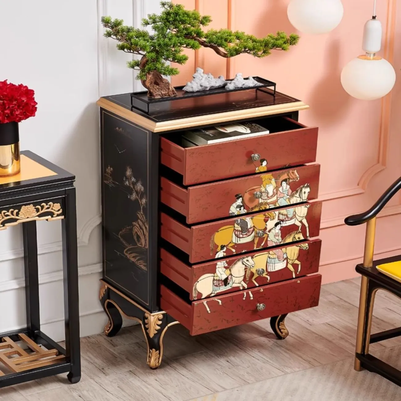 Расписной комод из массив дерева Creative Life 36017-29 Расписной комод из массив дерева Creative Life 36017-29