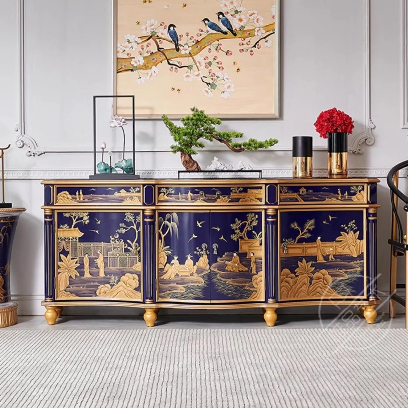 Расписной комод из массива дерева Creative Life 36019-29