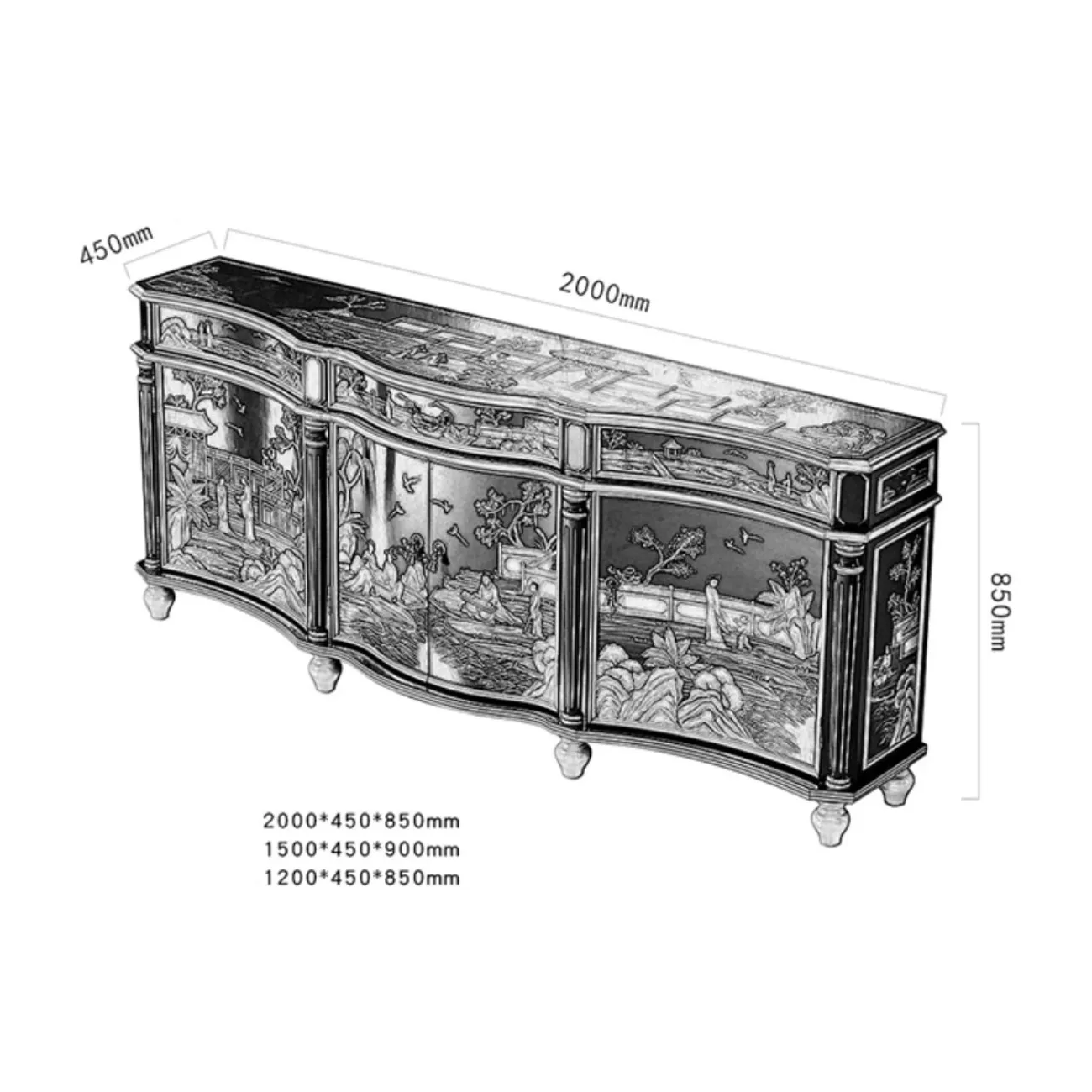 Расписной комод из массива дерева Creative Life 36019-29