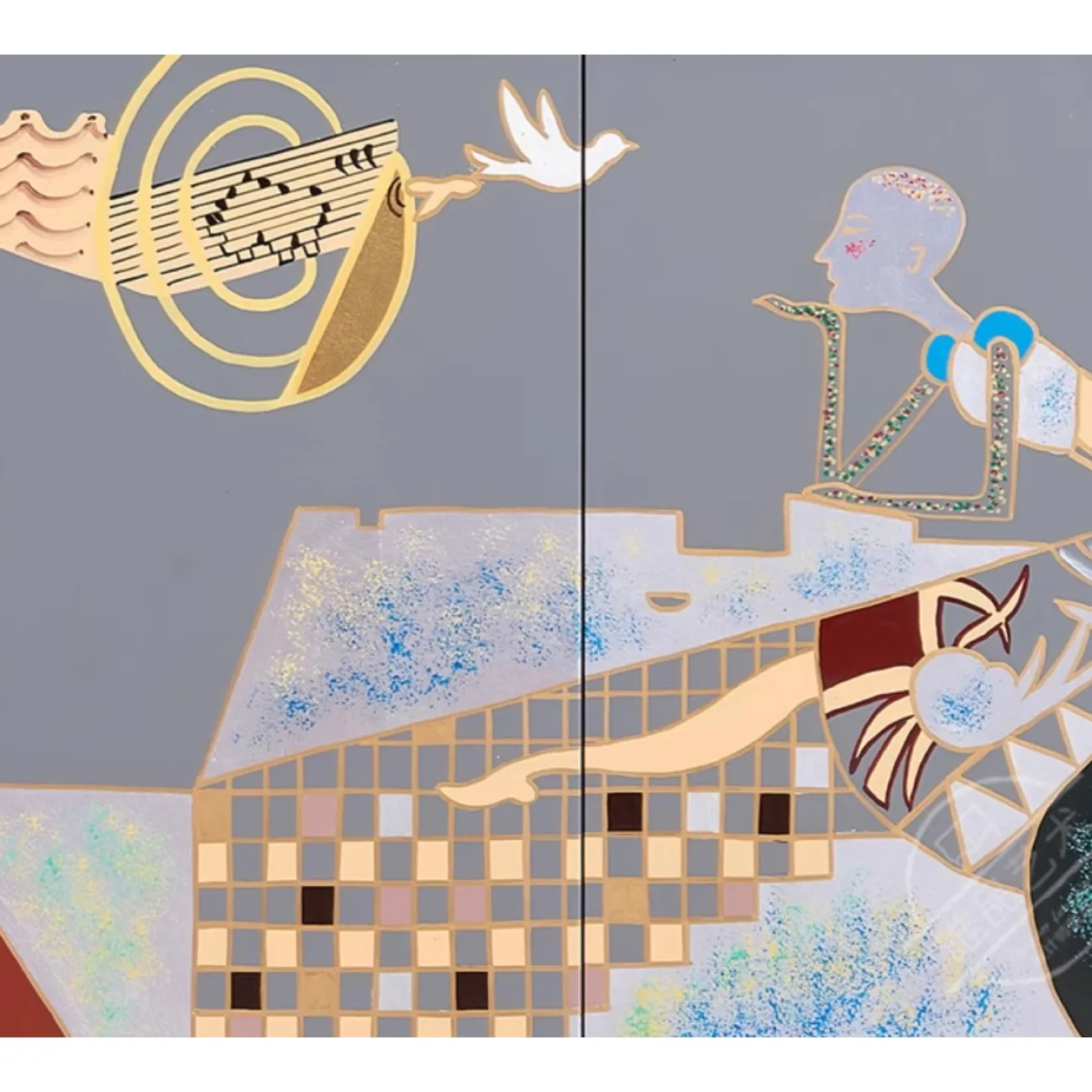 Роскошный расписной шкаф из массива дерева Creative Life 36021-29