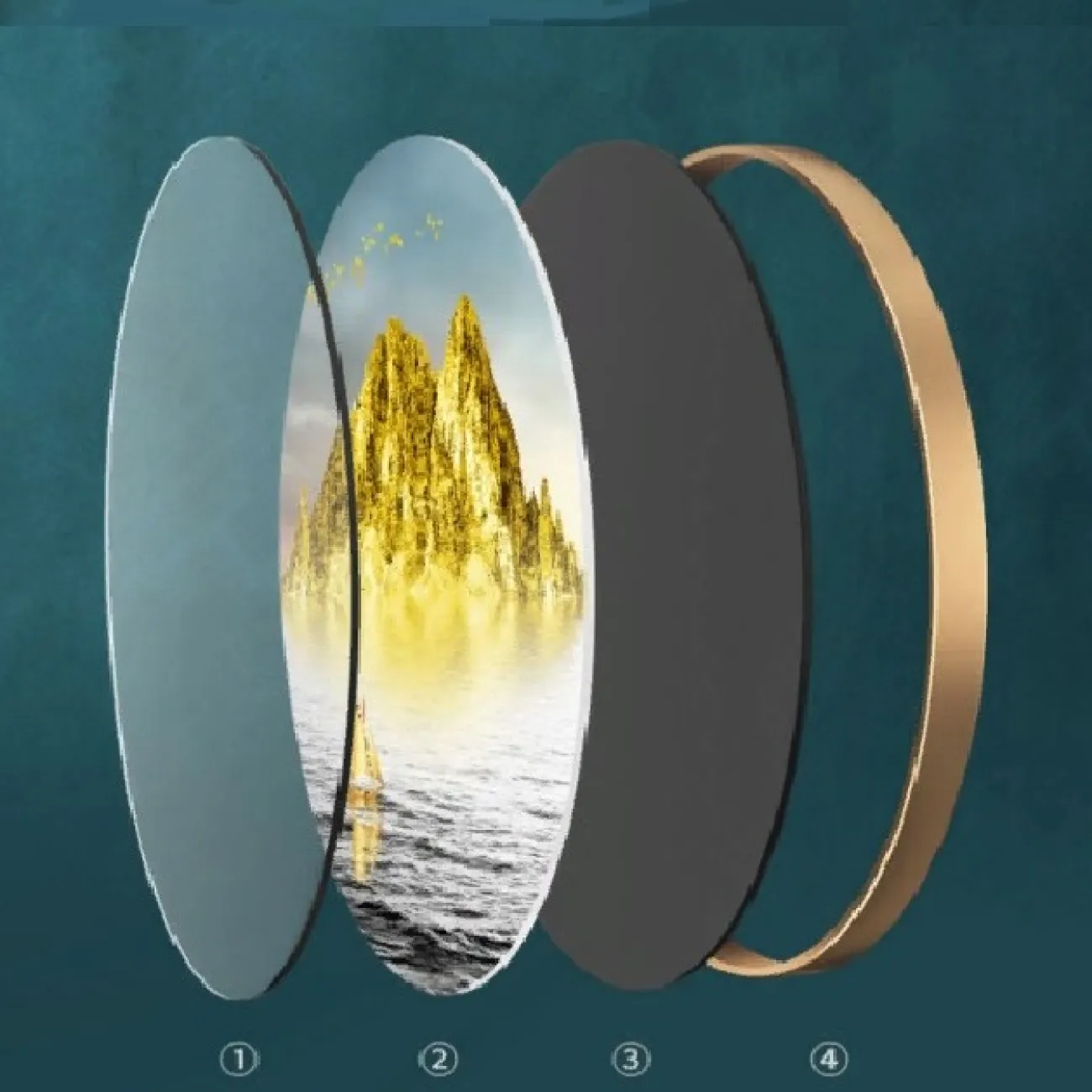 Светодиодная абстрактная картина с рыбами DK22404-23 от ImperiumLoft