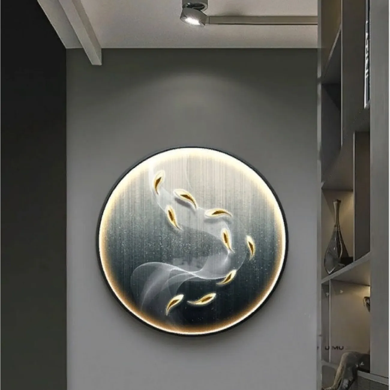 Светодиодная абстрактная картина с рыбами DK22404-23 от ImperiumLoft