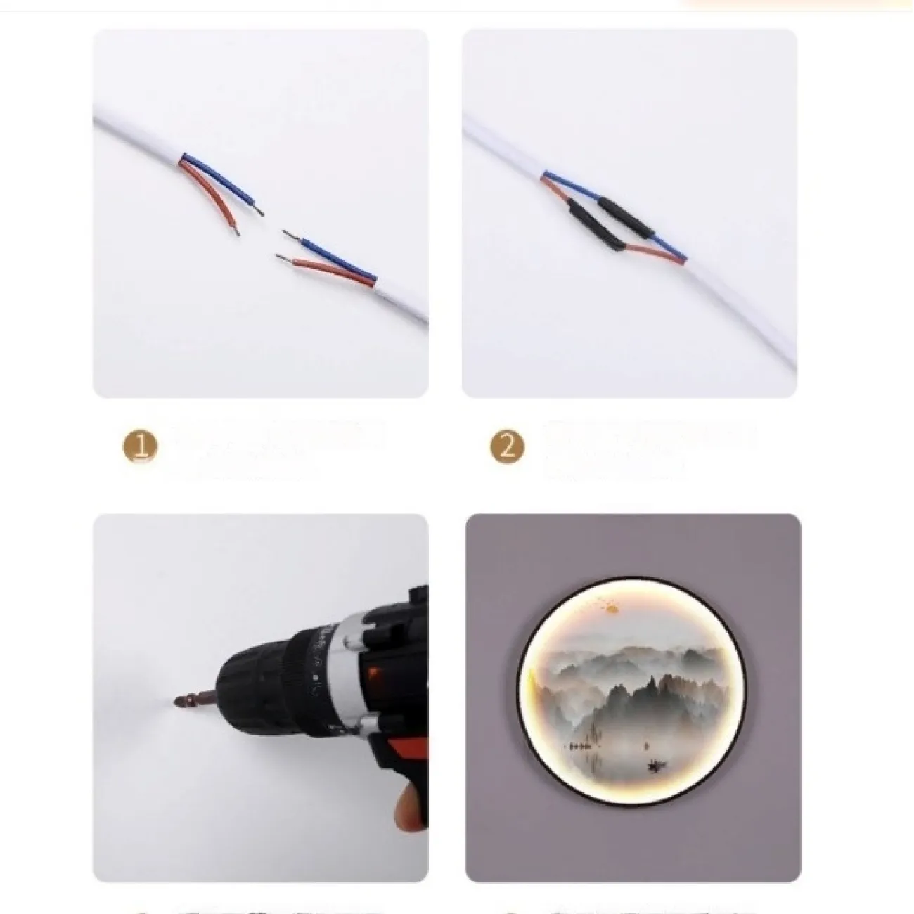 Светодиодная абстрактная картина с рыбами DK22404-23 от ImperiumLoft