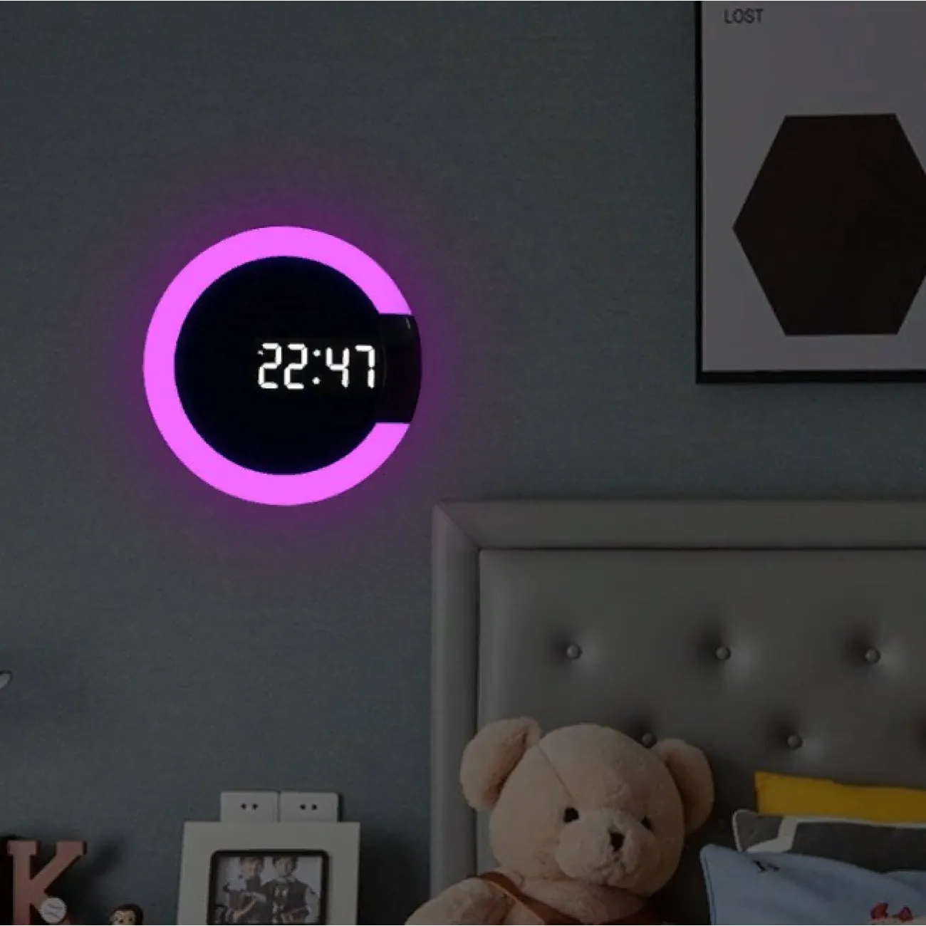 Современные светодиодные электронные настенные часы для гостинной DK22409-23 от LaLume