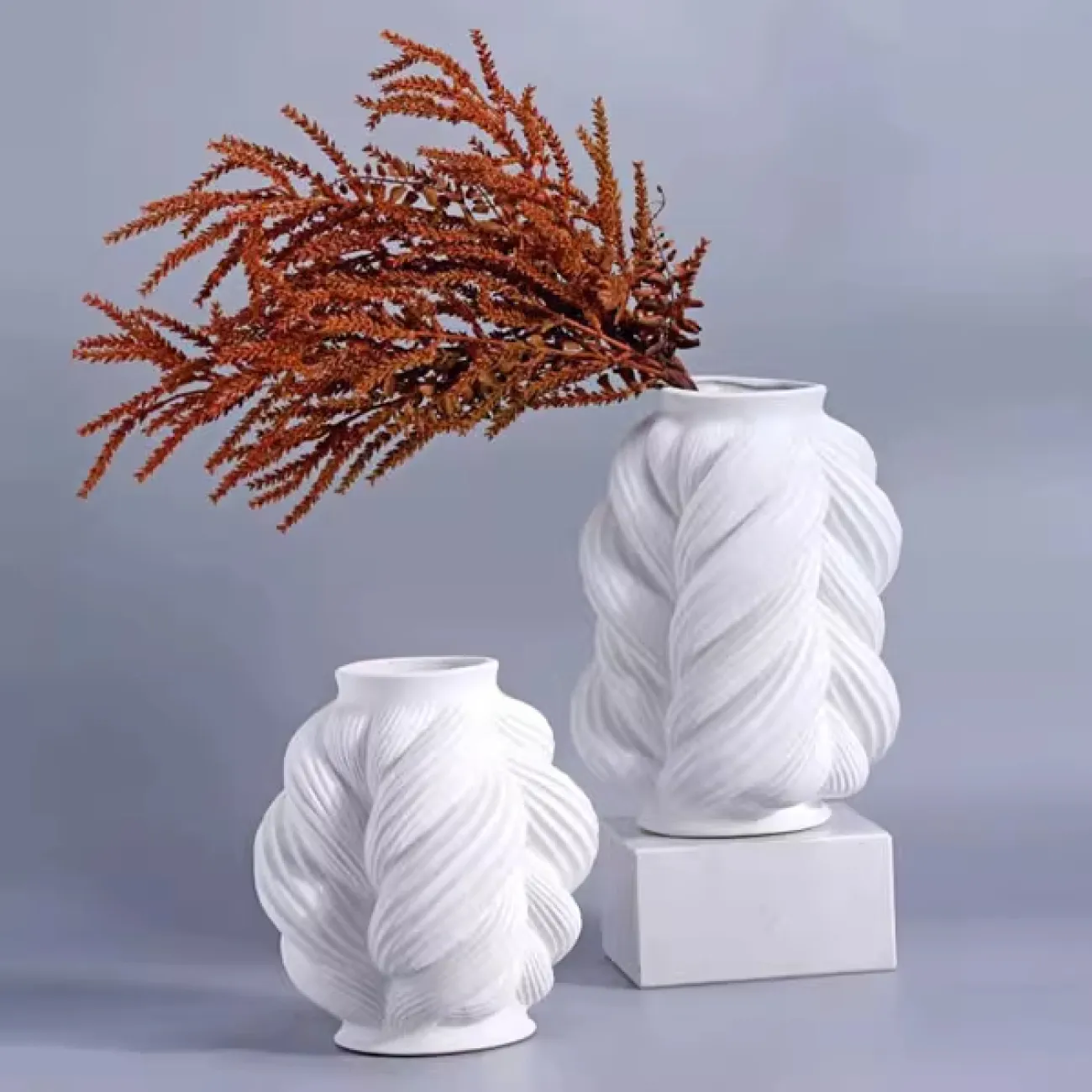 Керамическая ваза «Коса» LaLume DK_607703 H34