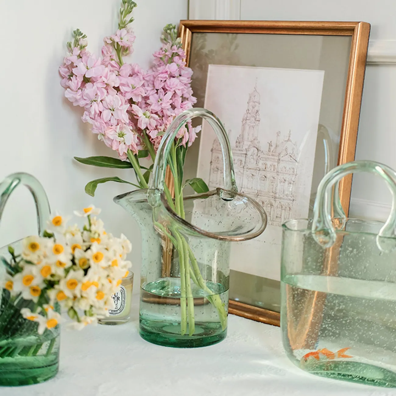 ВАЗА-СУМКА стекло LaLume DK_22093 H22