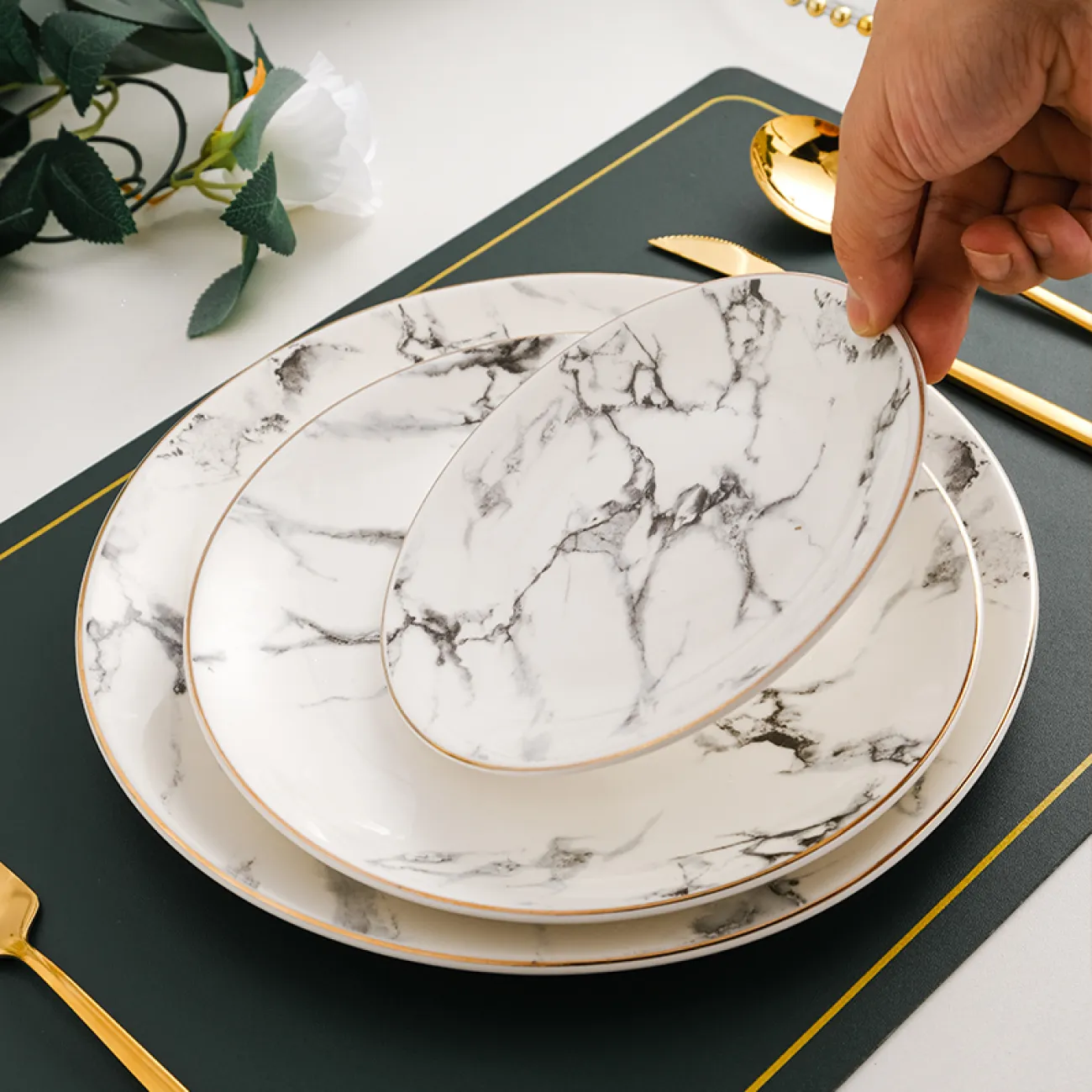 ТАРЕЛКА МРАМОР керамика LaLume DK_500249 D17 ТАРЕЛКА МРАМОР керамика LaLume DK_500249 D17