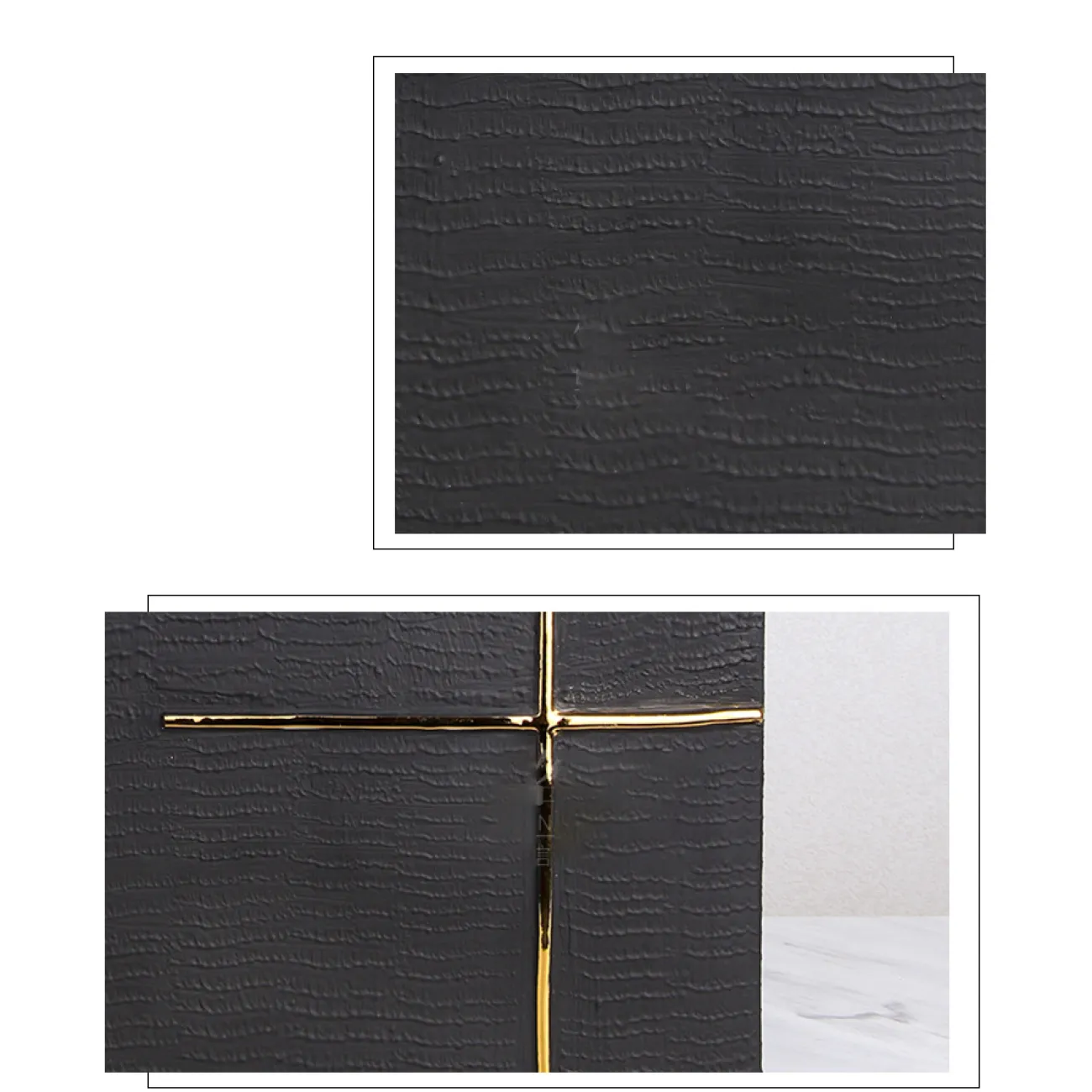 Чёрная ваза в форме креста LaLume DK_FA-D2111B H23.5