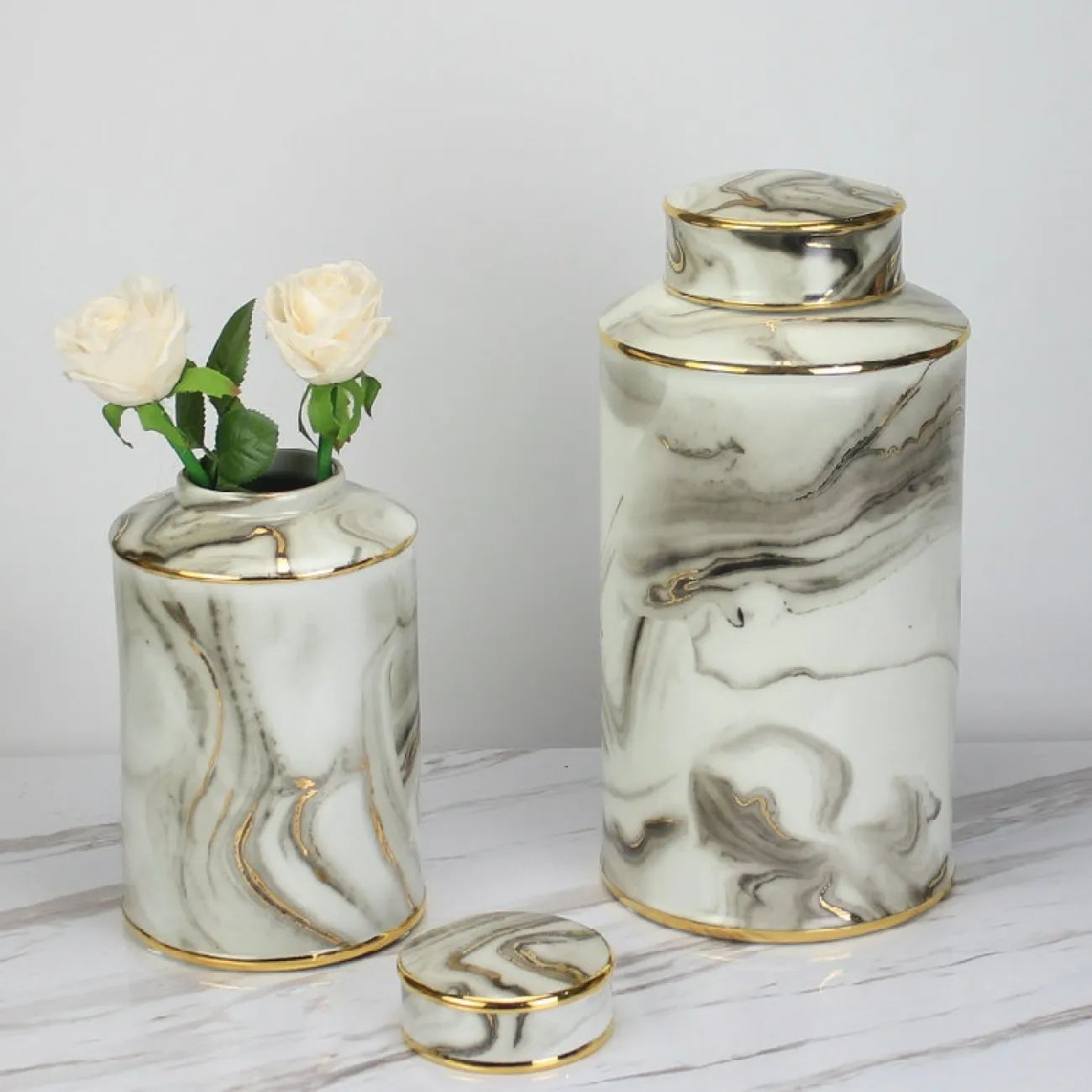 Ваза керамическая «Мрамор» LaLume DK_601908 Ваза керамическая «Мрамор» LaLume DK_601908