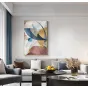 Дизайнерская картина в современном стиле и атмосферой абстракции,  расписанная сусальным золотом LaLume-DF-20460-23