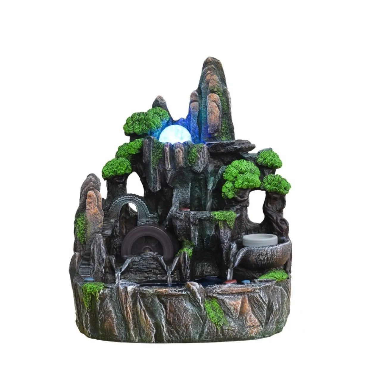 Рокарий с дизайнерским ламинарным фонтаном с проточной водой и холодным туманом с подсветкой DF20430-23 Рокарий с дизайнерским ламинарным фонтаном с проточной водой и холодным туманом с подсветкой DF20430-23