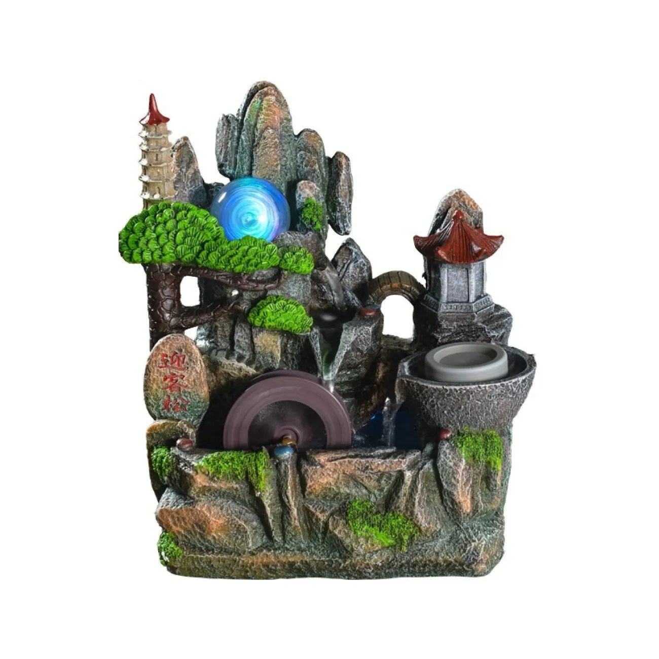 Рокарий с дизайнерским ламинарным фонтаном с проточной водой и холодным туманом с подсветкой DF20430-23 Рокарий с дизайнерским ламинарным фонтаном с проточной водой и холодным туманом с подсветкой DF20430-23