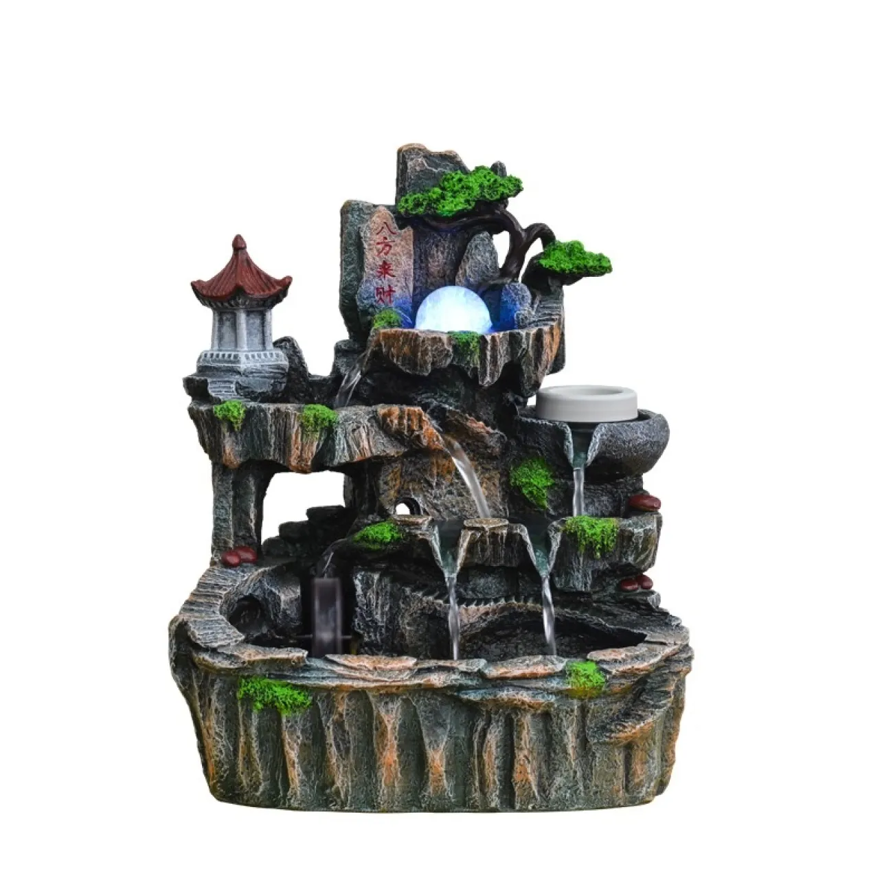 Рокарий с дизайнерским ламинарным фонтаном с проточной водой и холодным туманом с подсветкой DF20430-23 Рокарий с дизайнерским ламинарным фонтаном с проточной водой и холодным туманом с подсветкой DF20430-23