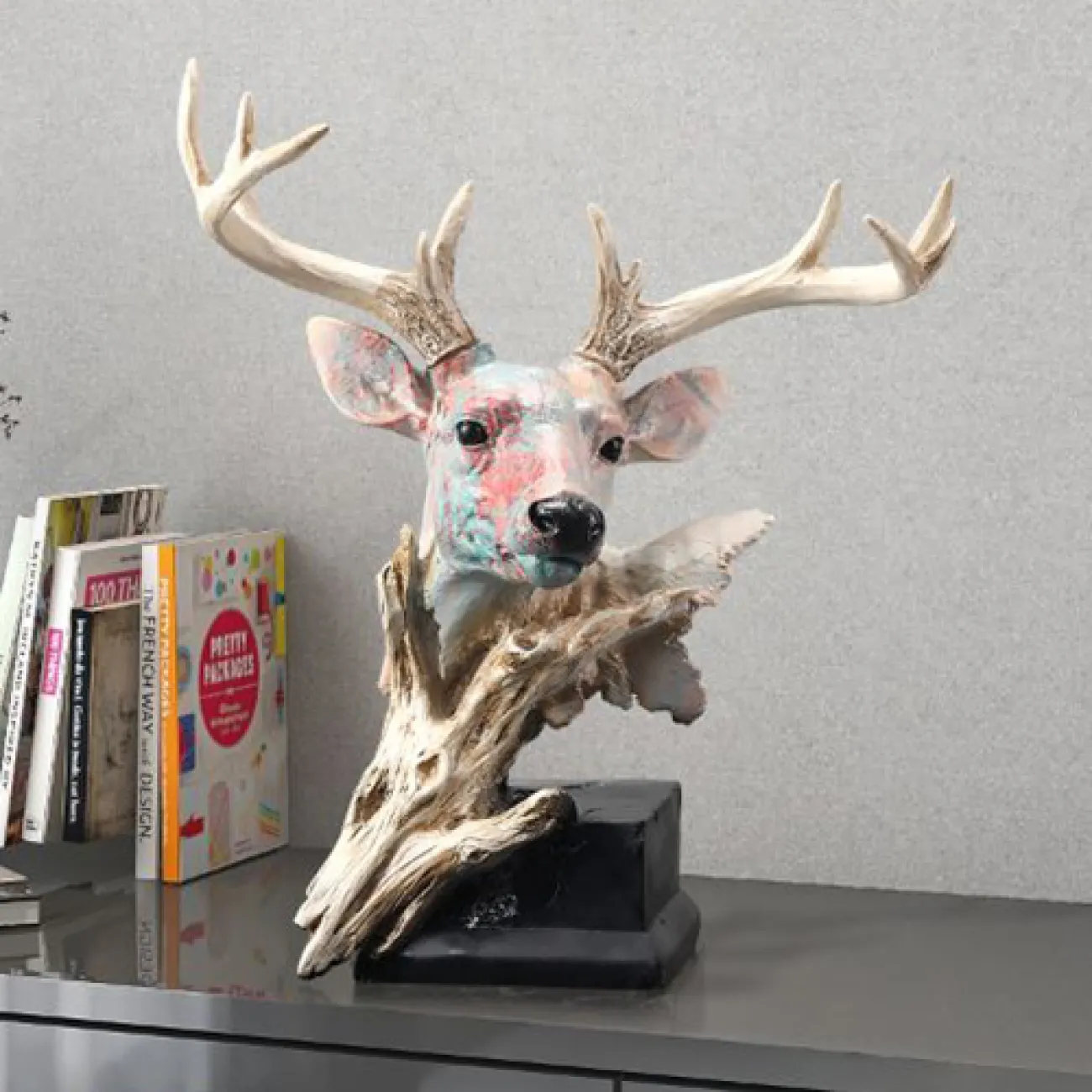 Современная скульптура головы оленя для гостиной LaLume DK20343-27