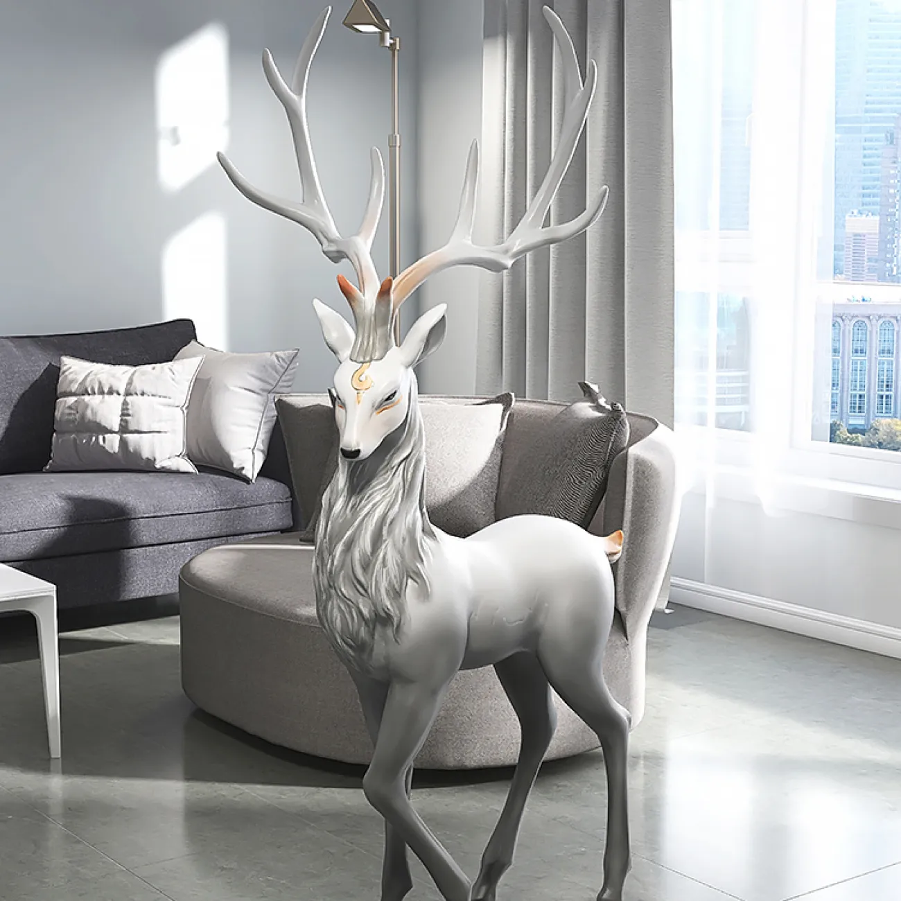 Роскошная скульптура оленя для гостиной LaLume DK20384-27