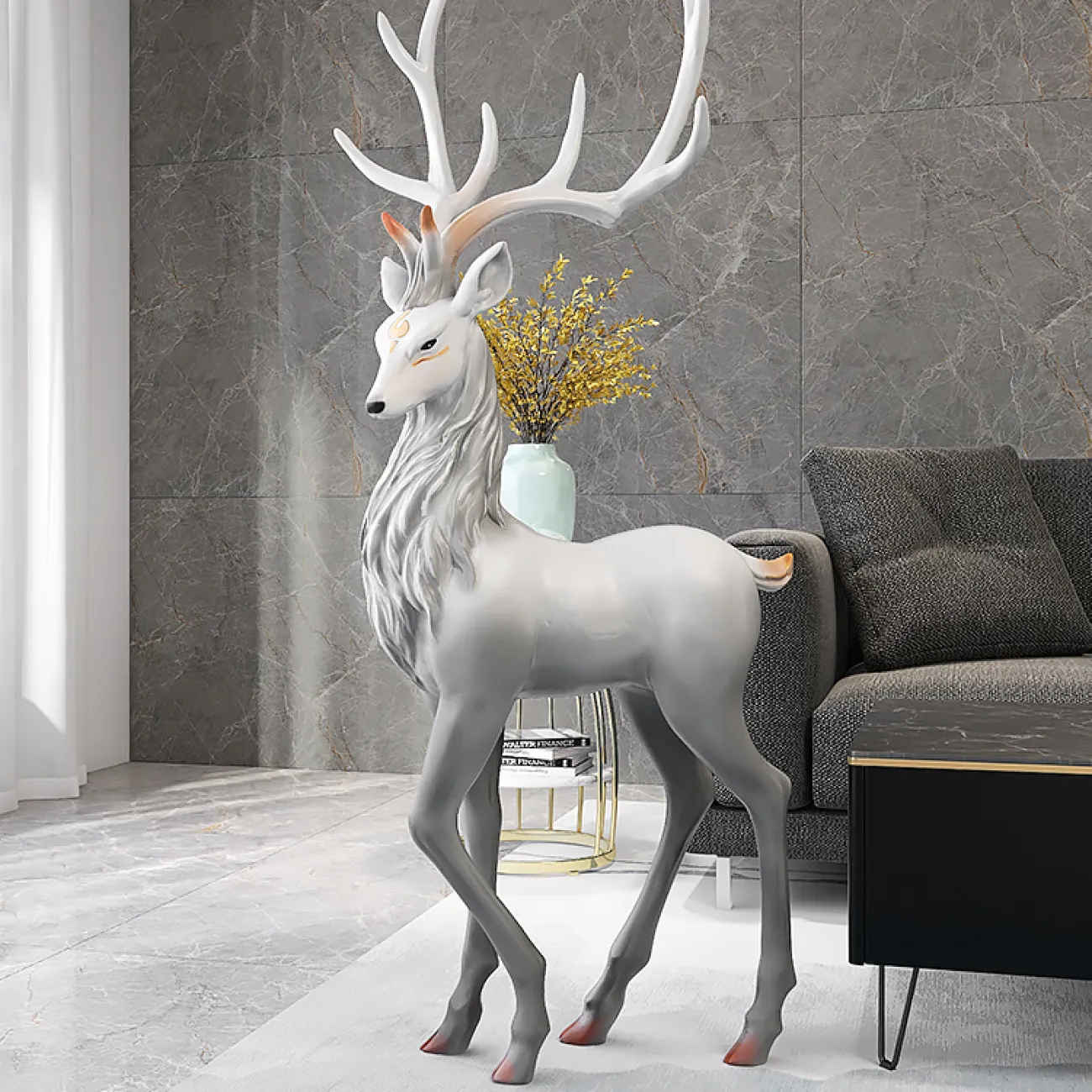 Роскошная скульптура оленя для гостиной LaLume DK20384-27
