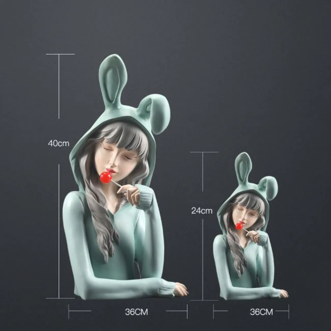 Роскошная статуэтка девушки с ушками для гостиной LaLume DK20395-27