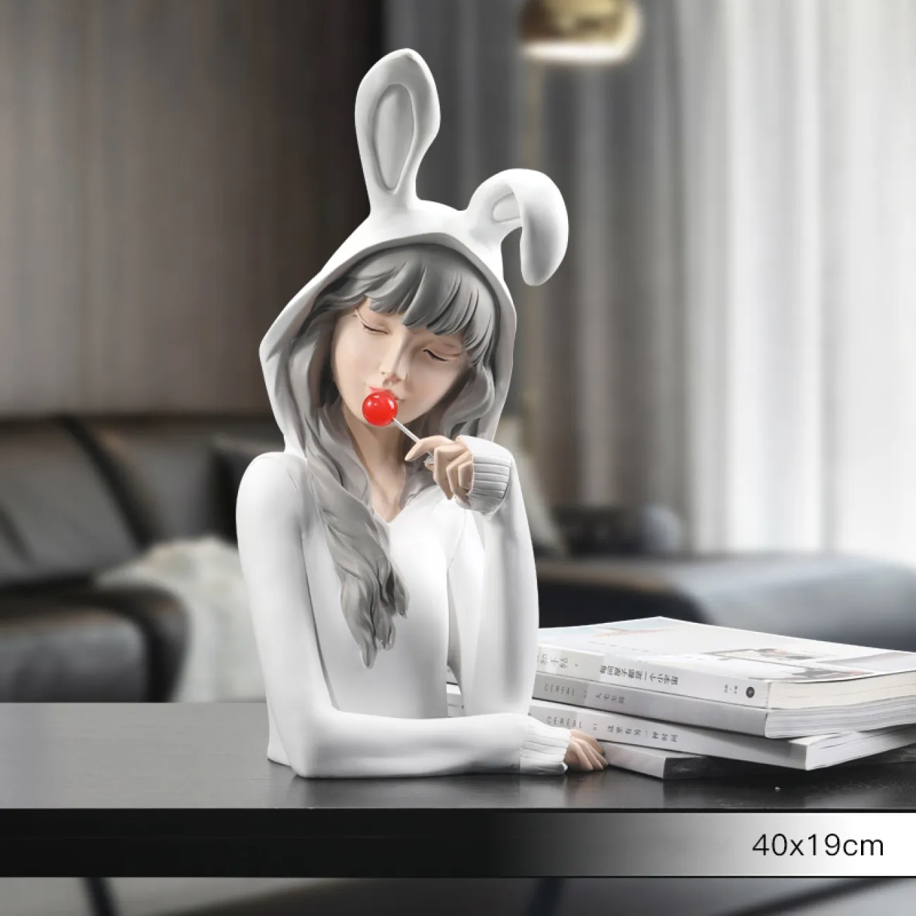 Роскошная статуэтка девушки с ушками для гостиной LaLume DK20395-27