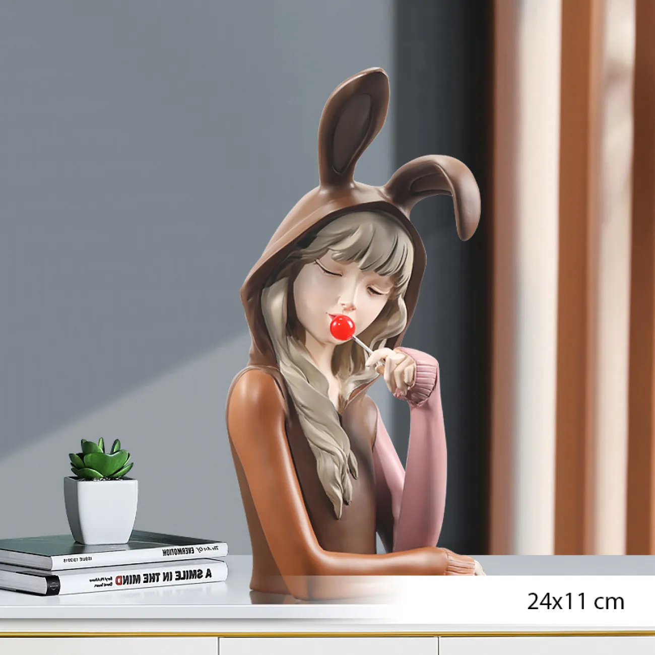 Роскошная статуэтка девушки с ушками для гостиной LaLume DK20395-27