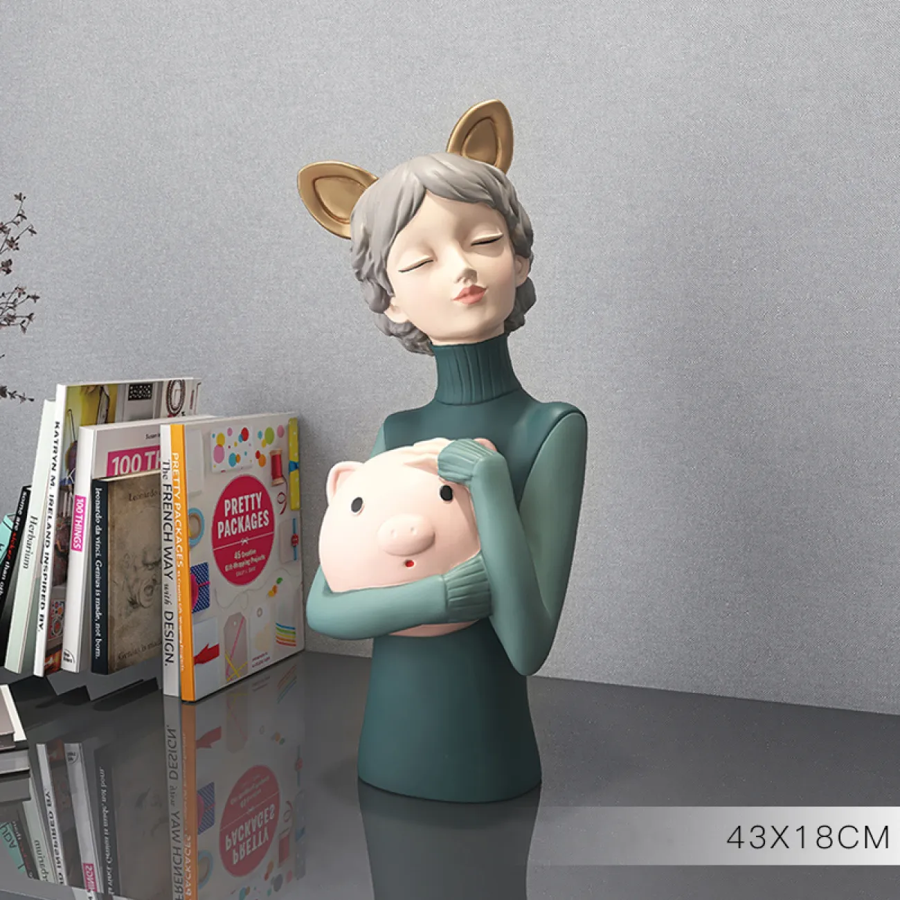 Роскошная статуэтка девушки с ушками для гостиной LaLume DK20395-27