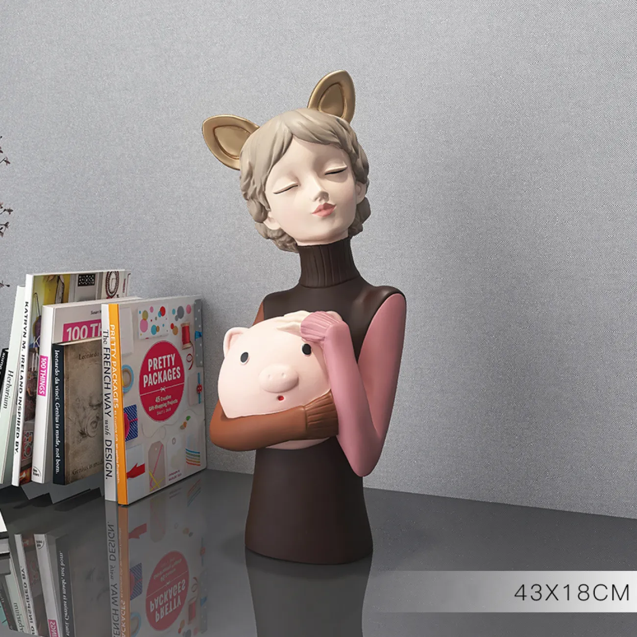 Роскошная статуэтка девушки с ушками для гостиной LaLume DK20395-27