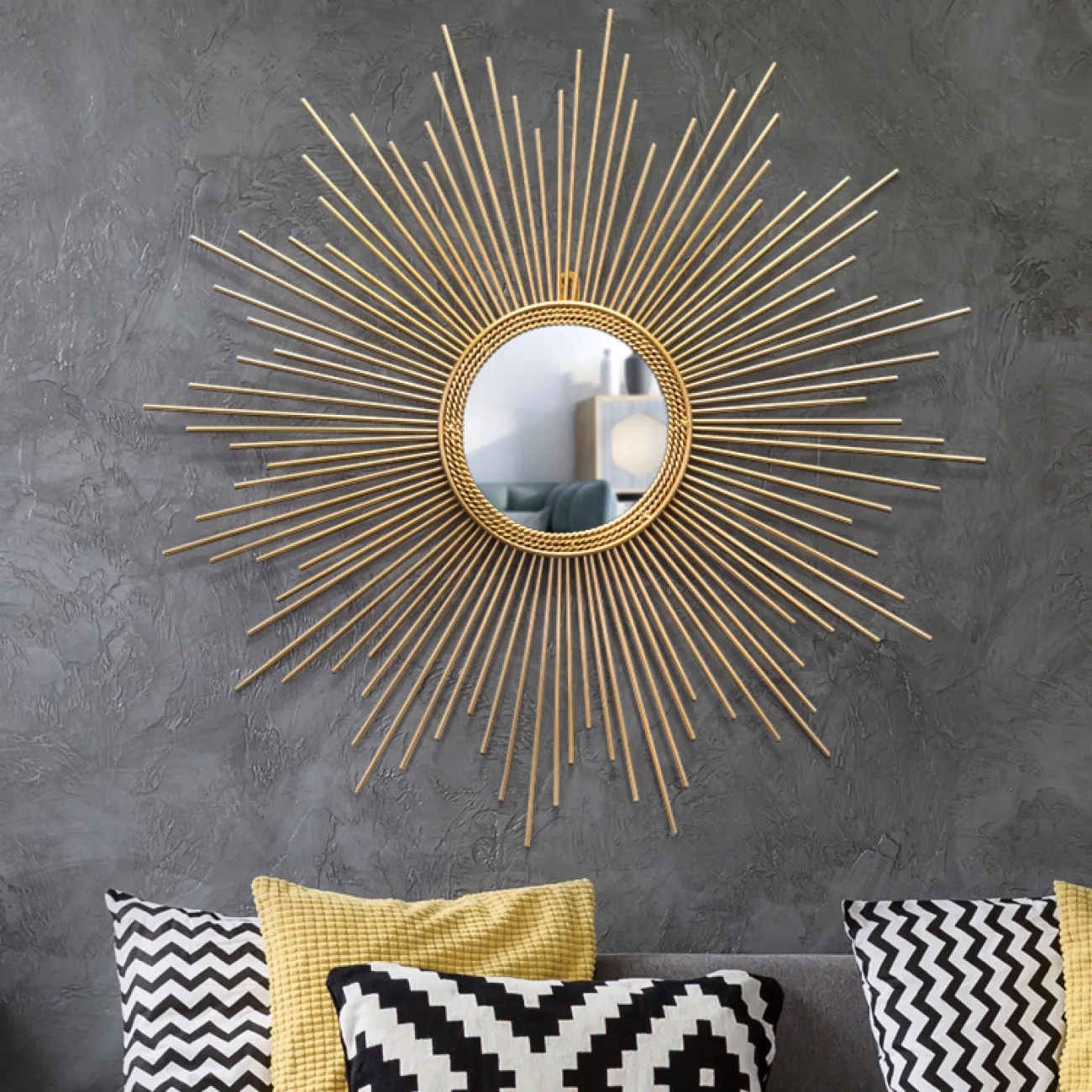 Современный настенный декор с зеркалом для гостиной LaLume DK20397-27 Современный настенный декор с зеркалом для гостиной LaLume DK20397-27