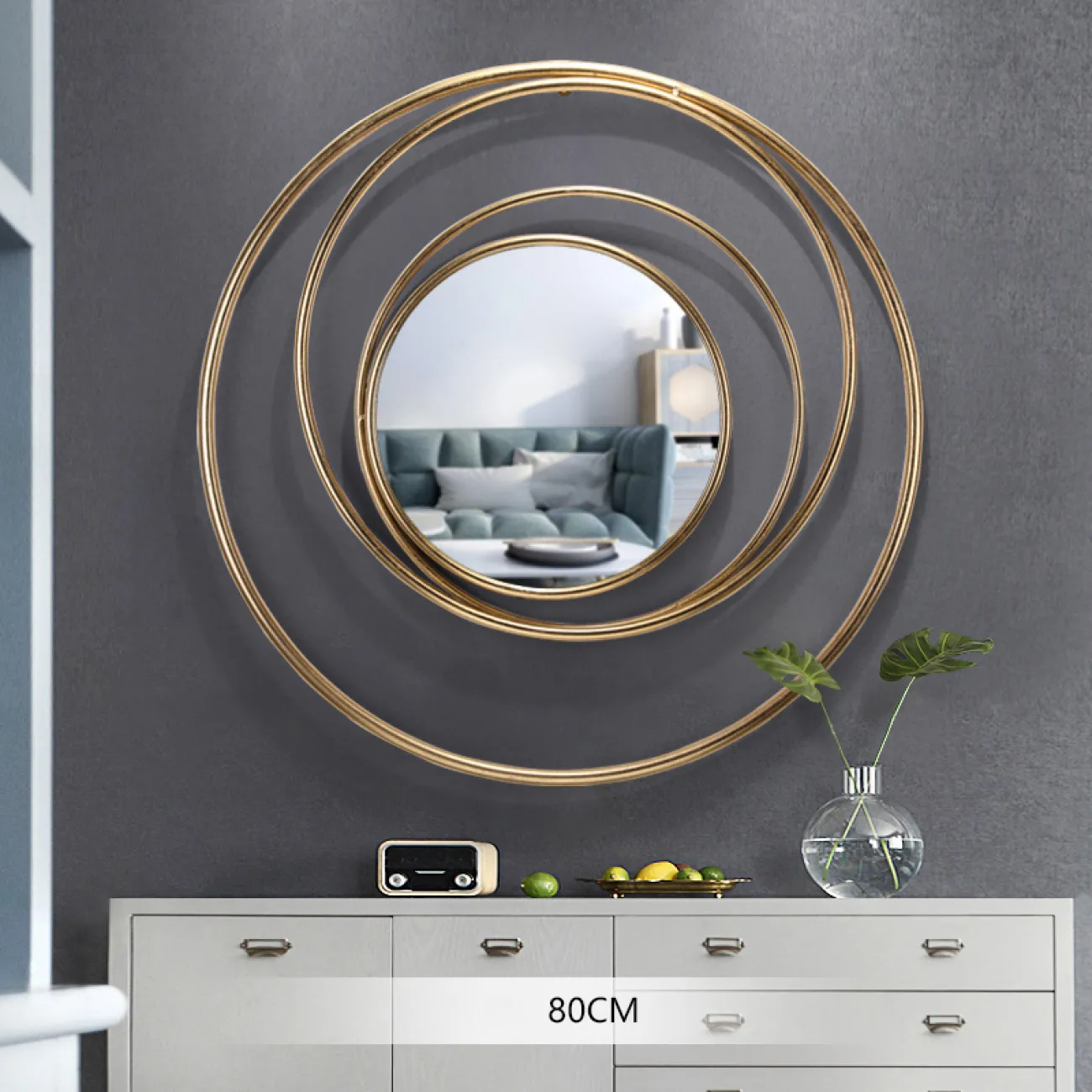 Современный настенный декор с зеркалом для гостиной LaLume DK20397-27