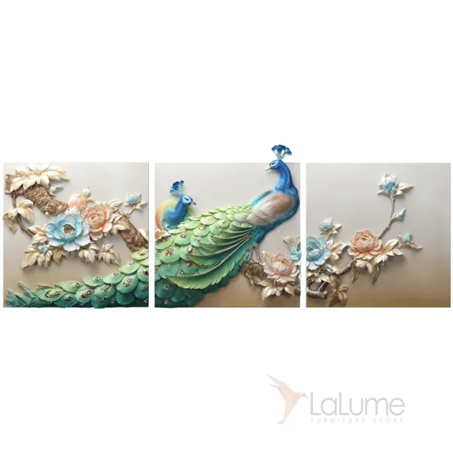 Современный настенный декор с павлином для гостиной LaLume DK20402-27 Современный настенный декор с павлином для гостиной LaLume DK20402-27