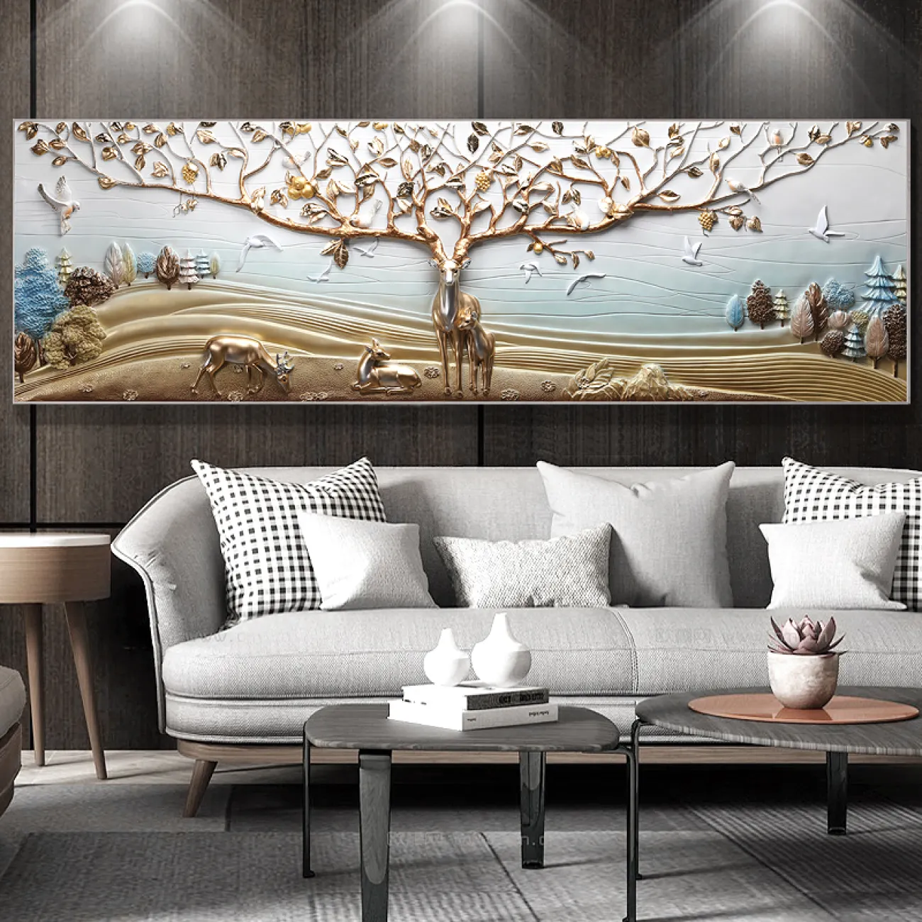 Роскошный настенный декор с оленем для гостиной LaLume DK20403-27